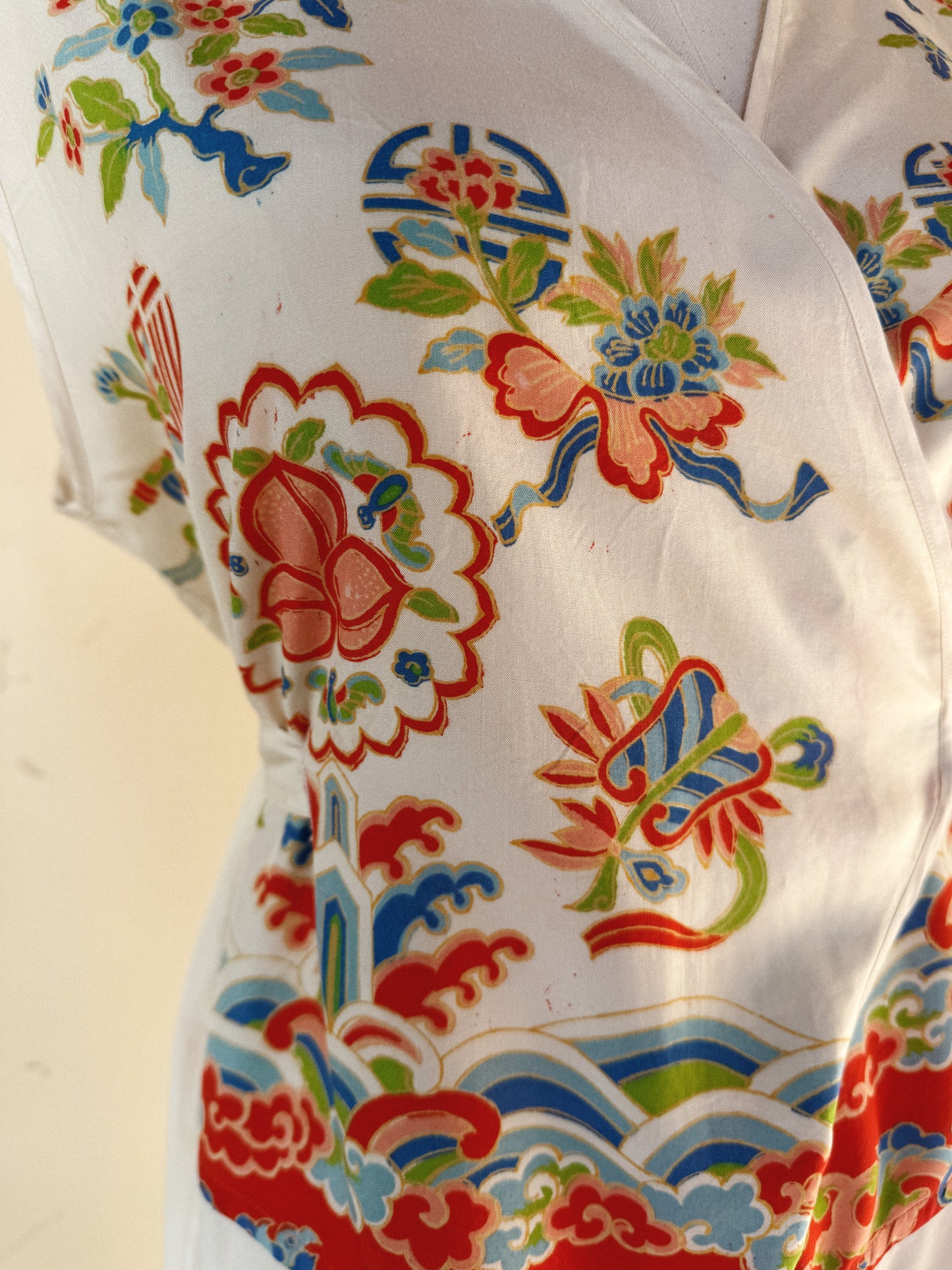 1930s Rare White Pongee Silk Beach Pajama Jumpsuit- M