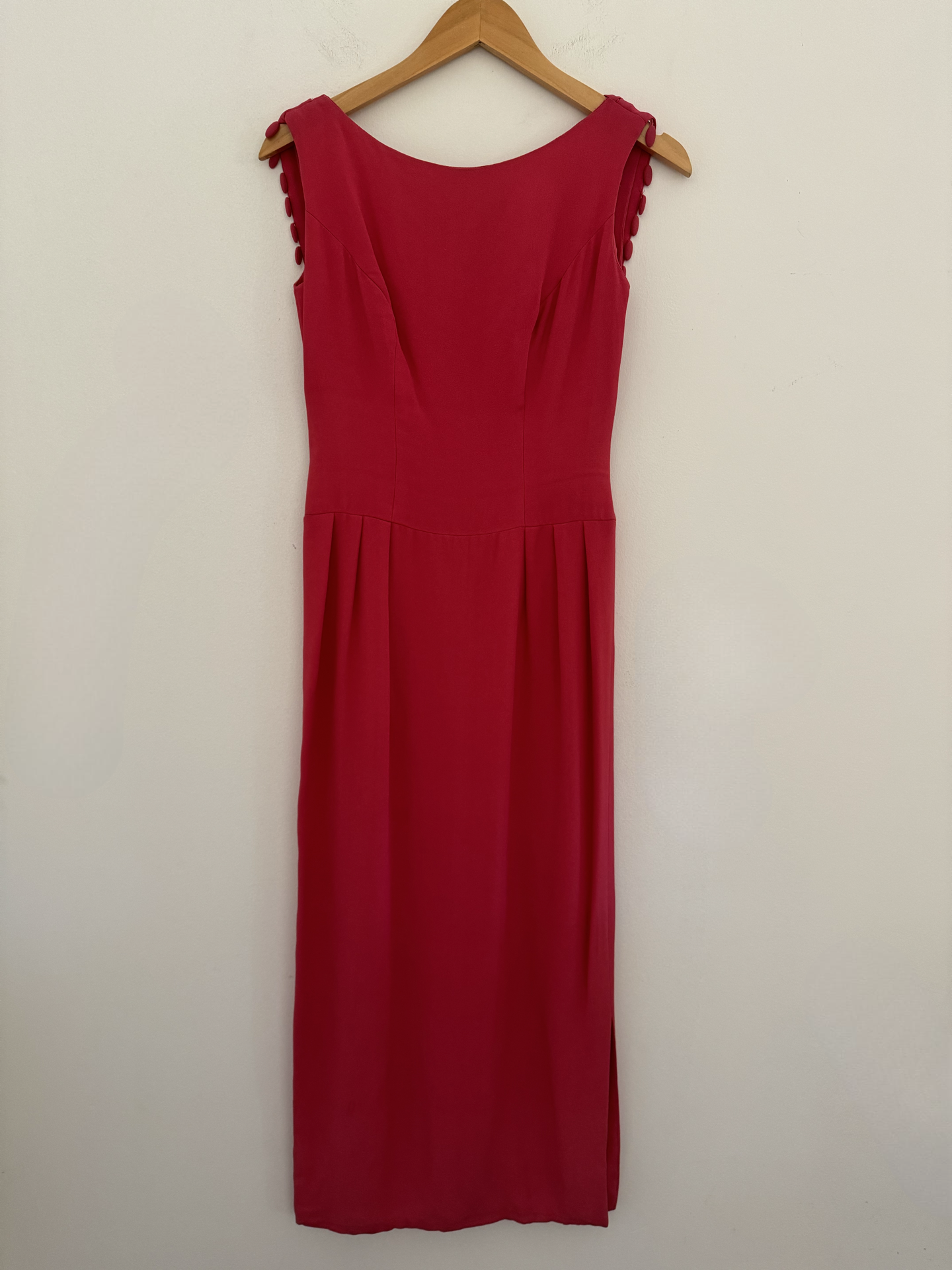 1960s Fuchsia Pink Cowl Back Evening Gown by Designer Claire Dratch- 34/35” Bust