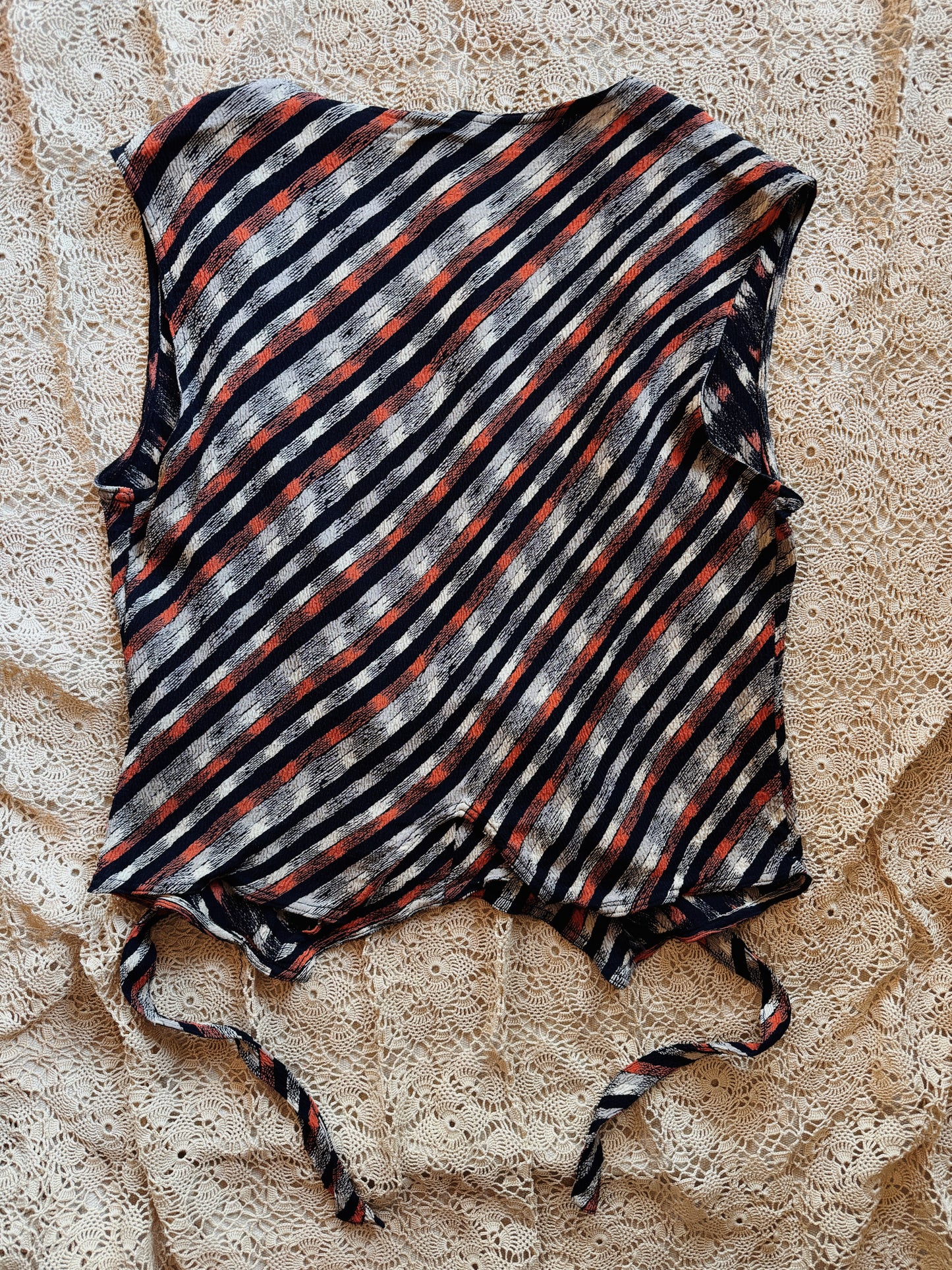 1930s Art Deco Rayon Crepe Waistcoat Top- S/M-M