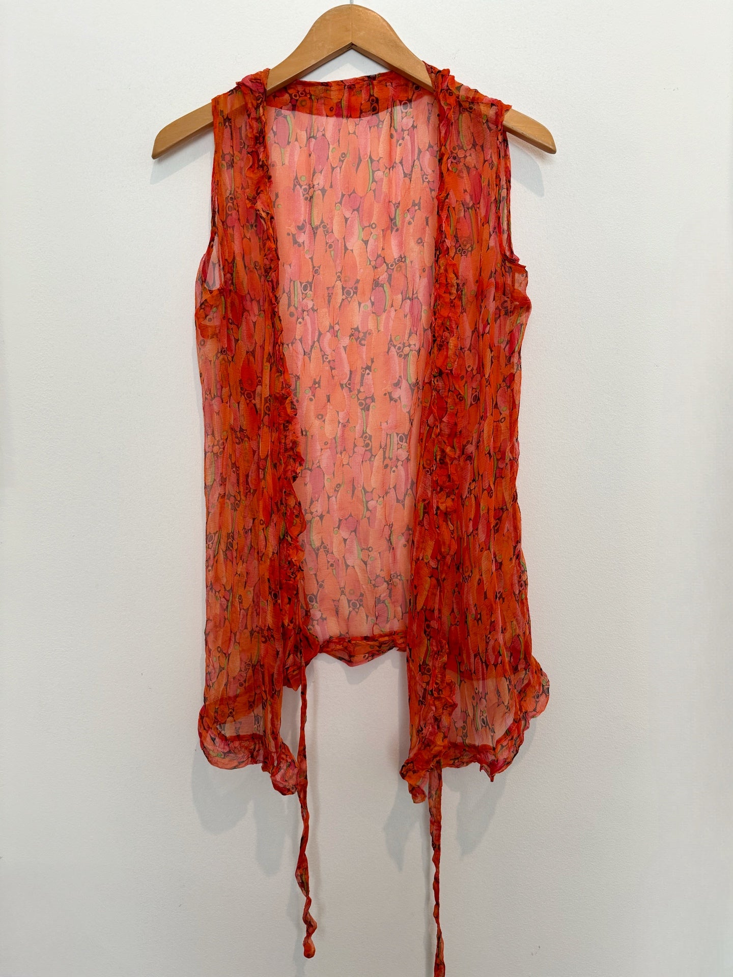 Antique 1920s Avant Garde Italian Silk Chiffon Wrap Top- S-M