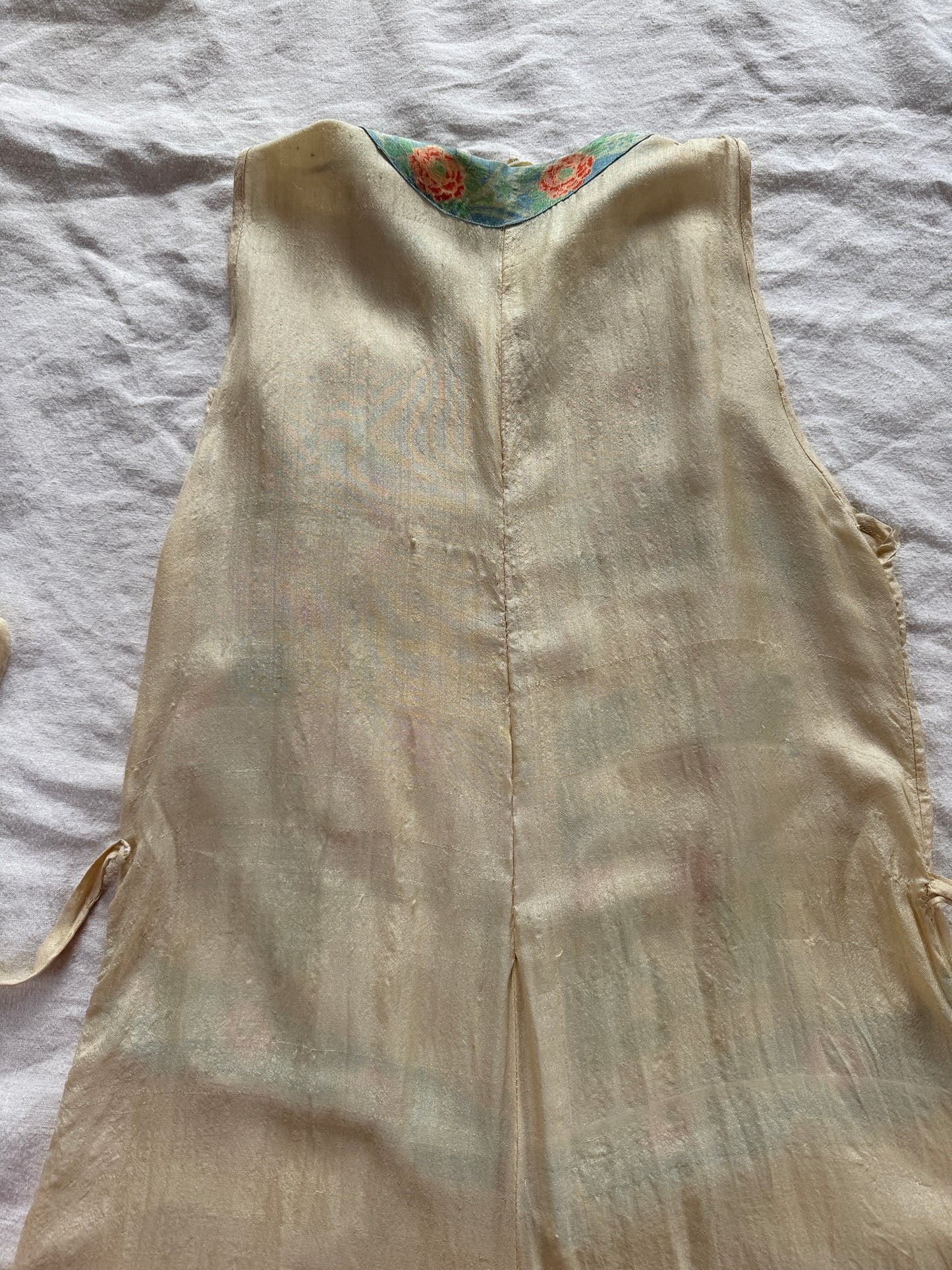 1920s Pongee Silk Palazzo Beach Pajamas- S/M