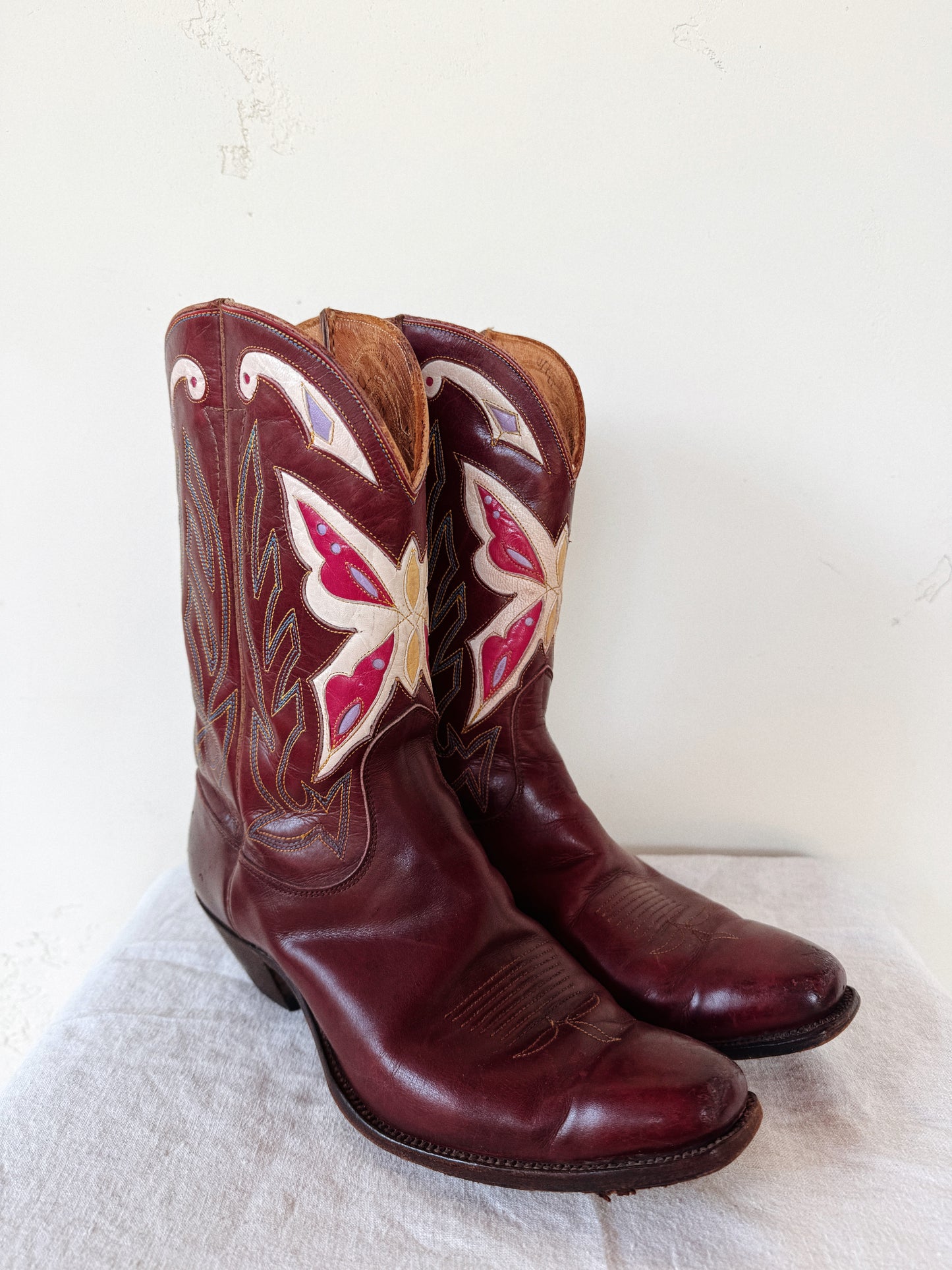 1940s Rare Butterfly Justin Inlay Pee Wee Boots- 6