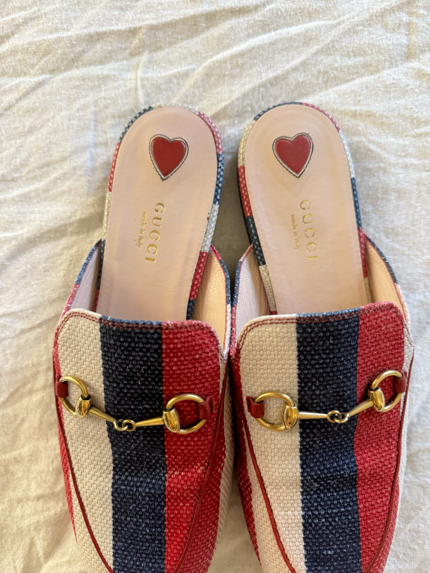 Gucci Woven Colorblock Slides w/ Horsebit- 8