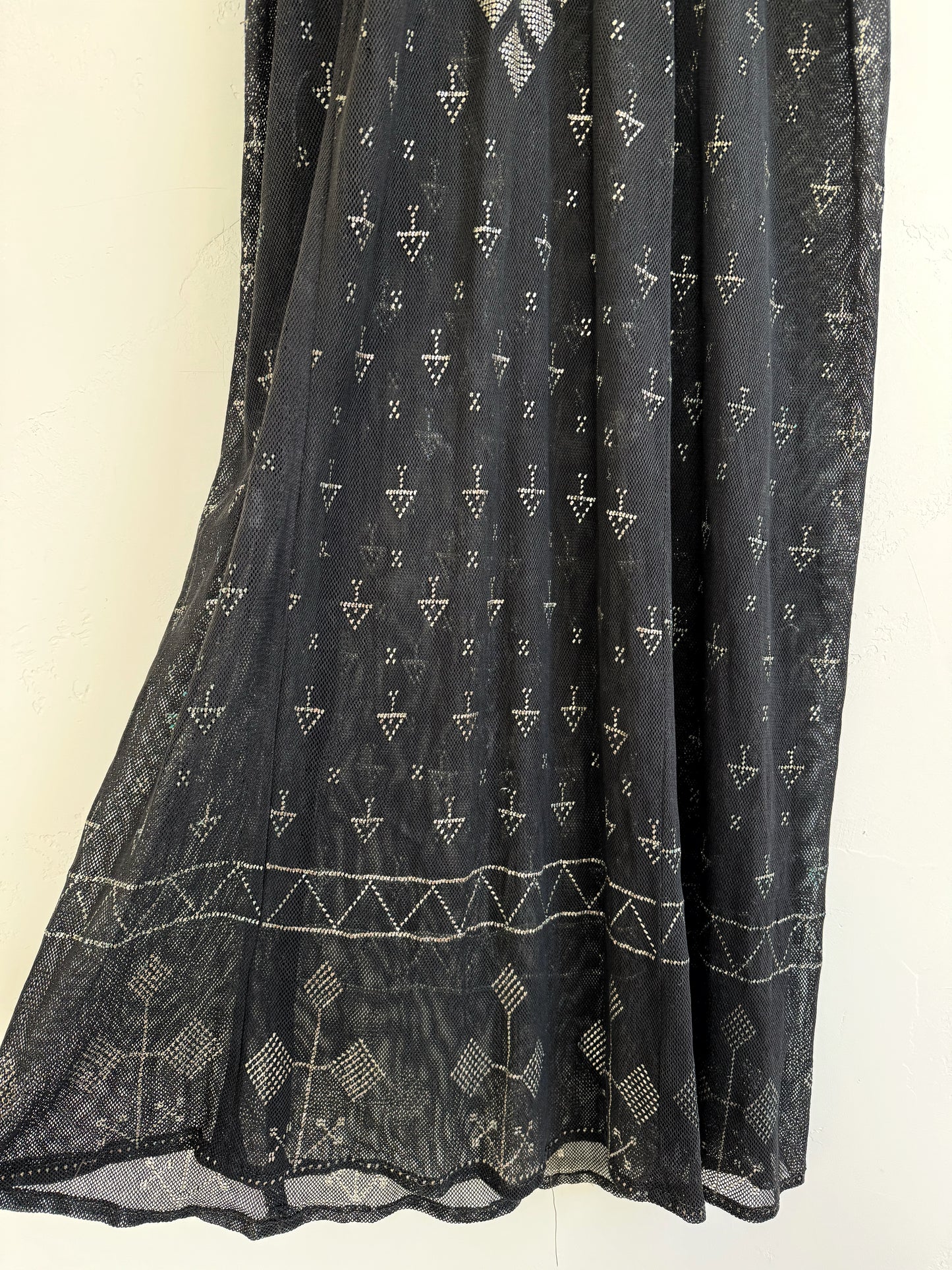 1970s Egyptian Assuit Black Kaftan- M/L