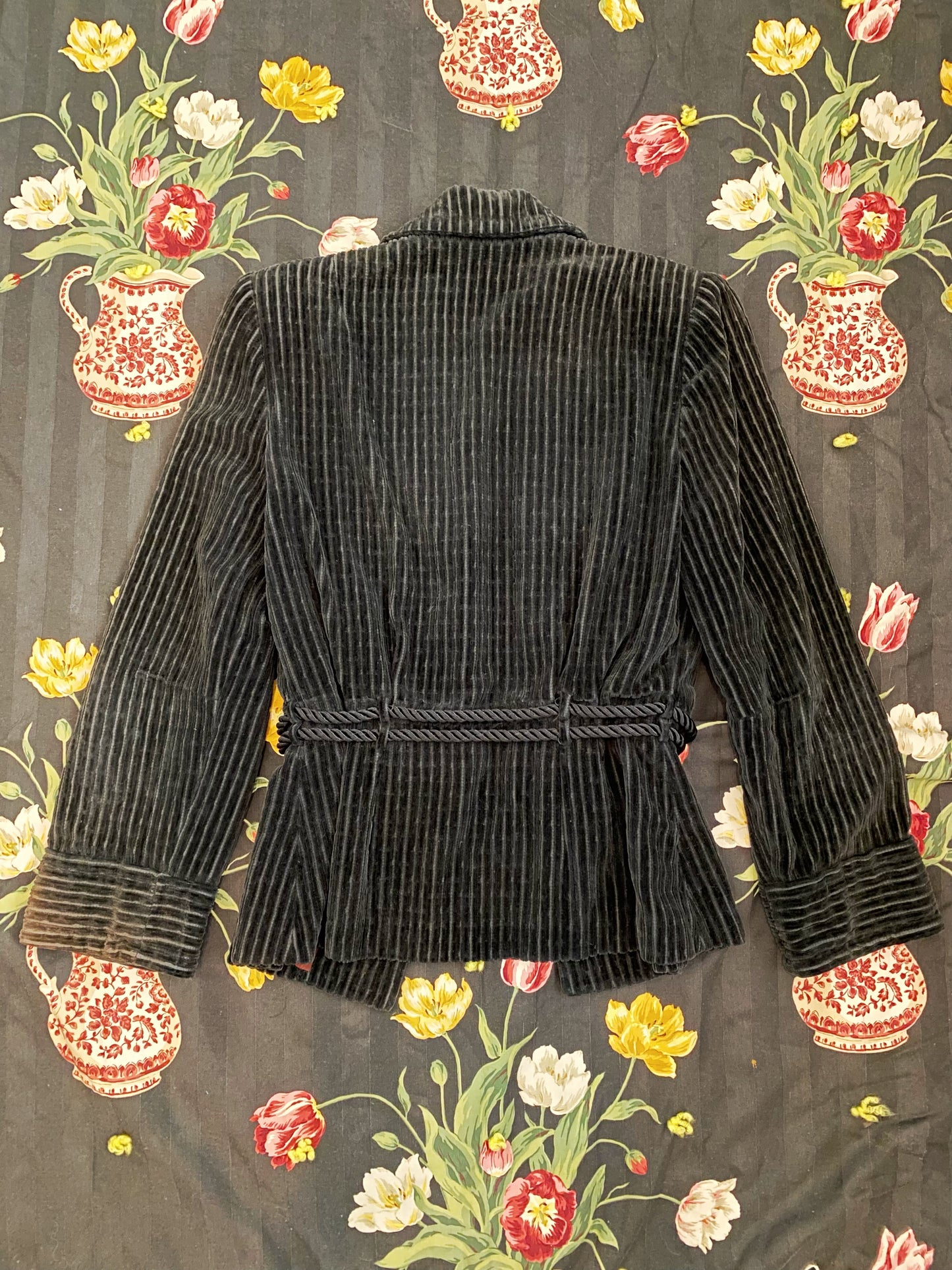 1930s Charcoal Corduroy Outerwear Jacket by I. Magnin- M