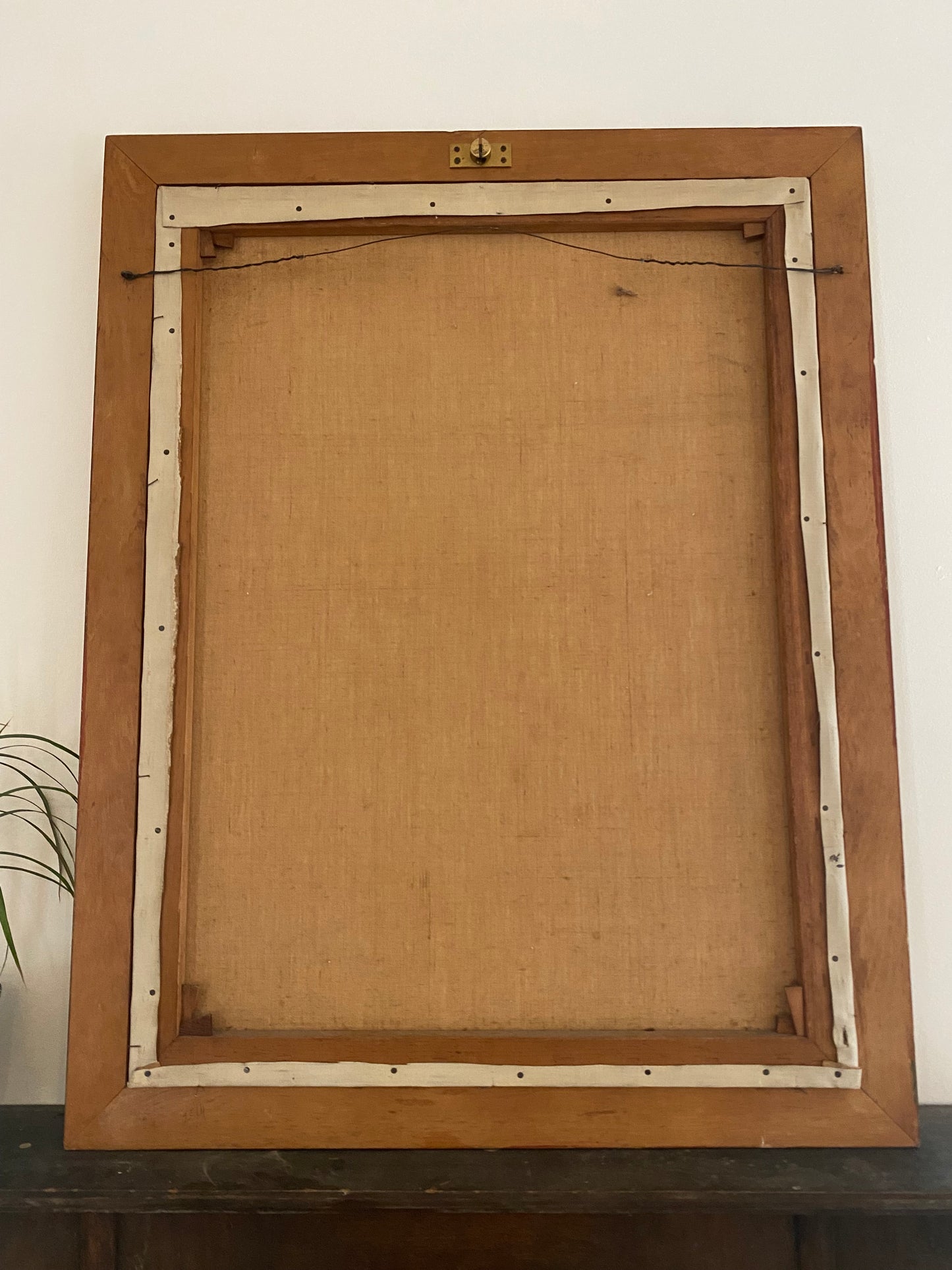 1930s Large Sage + Violet Portrait of a Woman in Gilt Frame- 29 x 37”