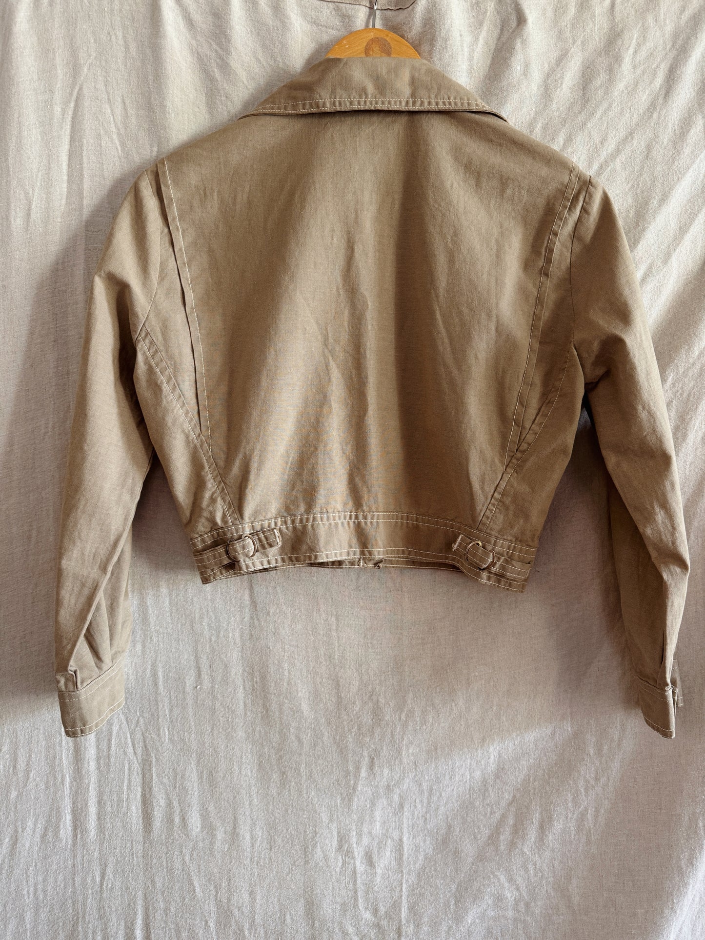 1950s Taupe Studded Cropped Western Jacket- S/M