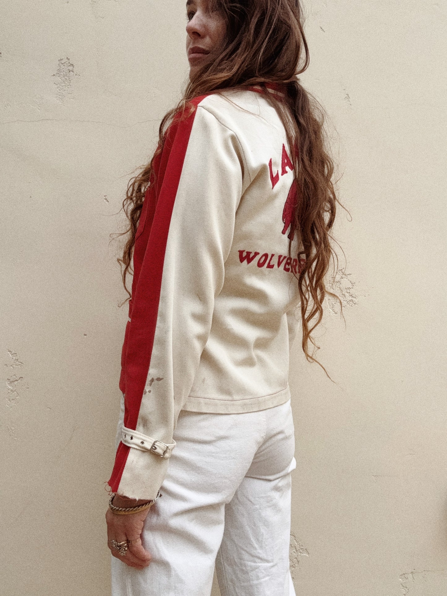 1940s Two Tone “Wolverettes” Chain Stitched Jacket- S/M