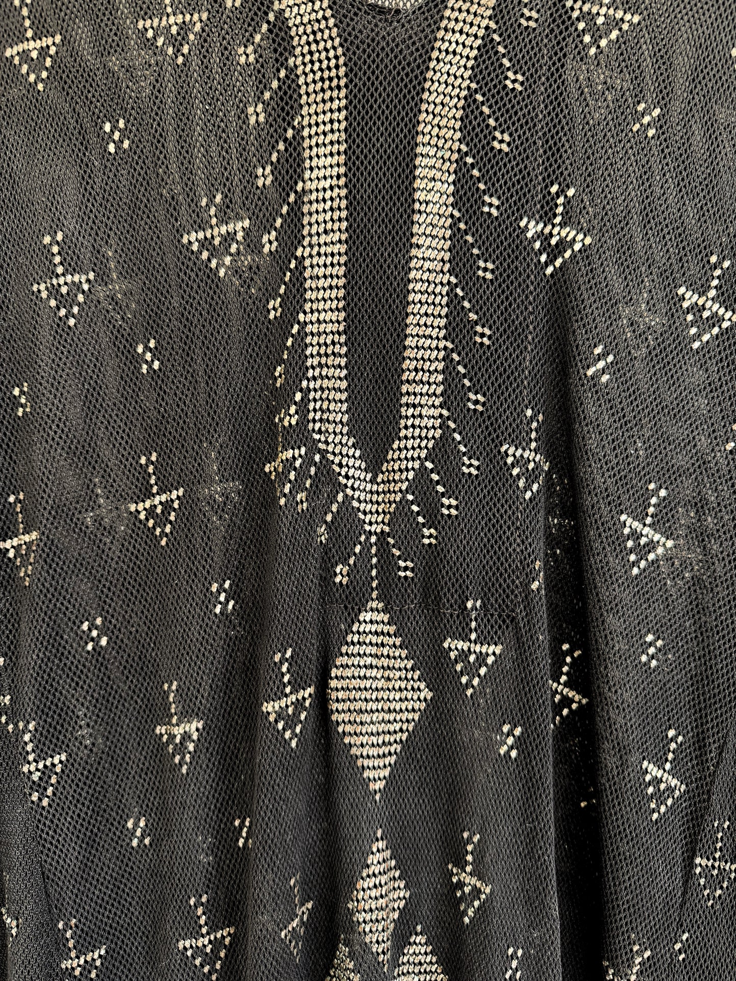 1970s Egyptian Assuit Black Kaftan- M/L