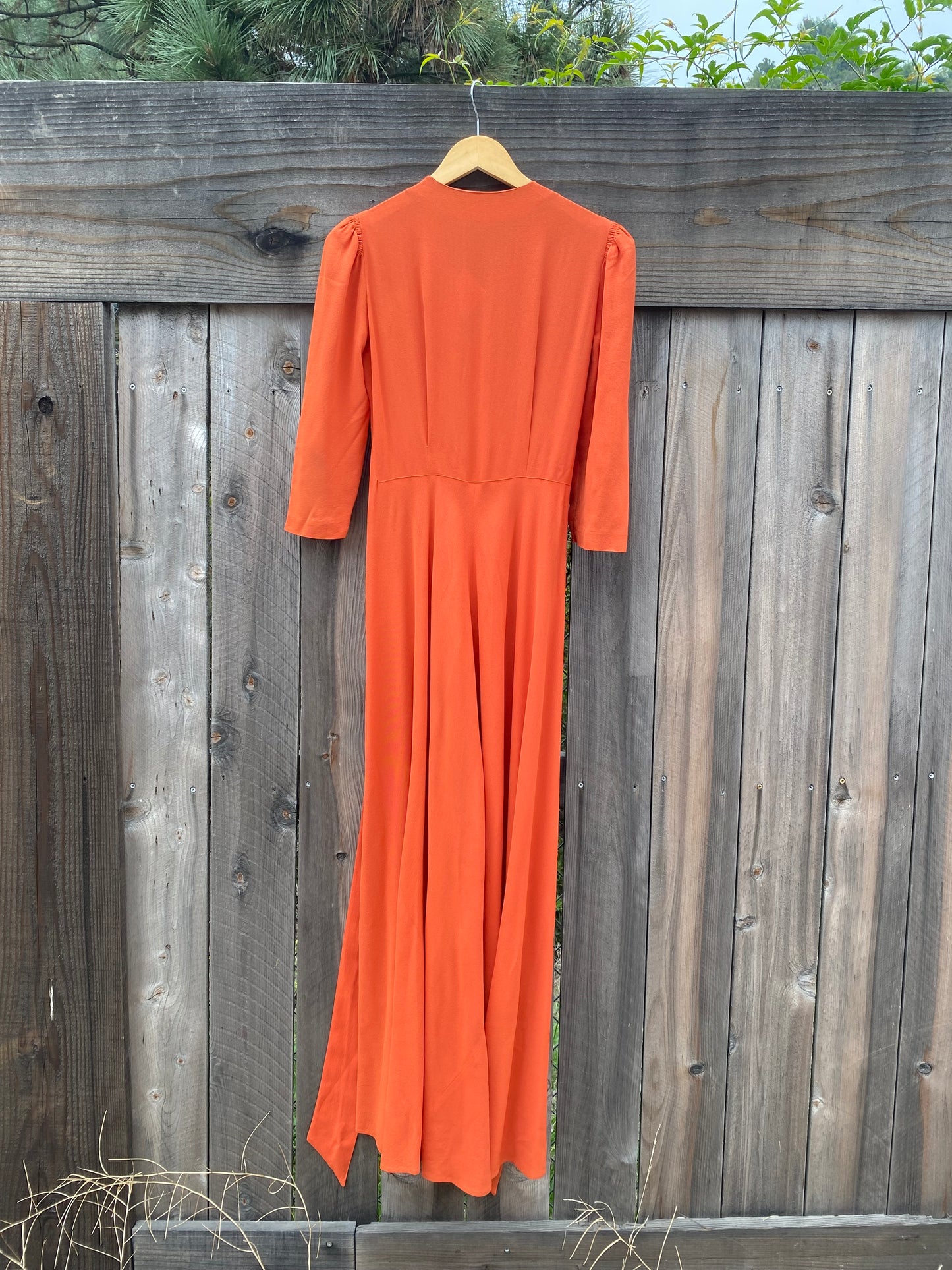 1930s Terra Cotta Soutache Evening Gown- 6