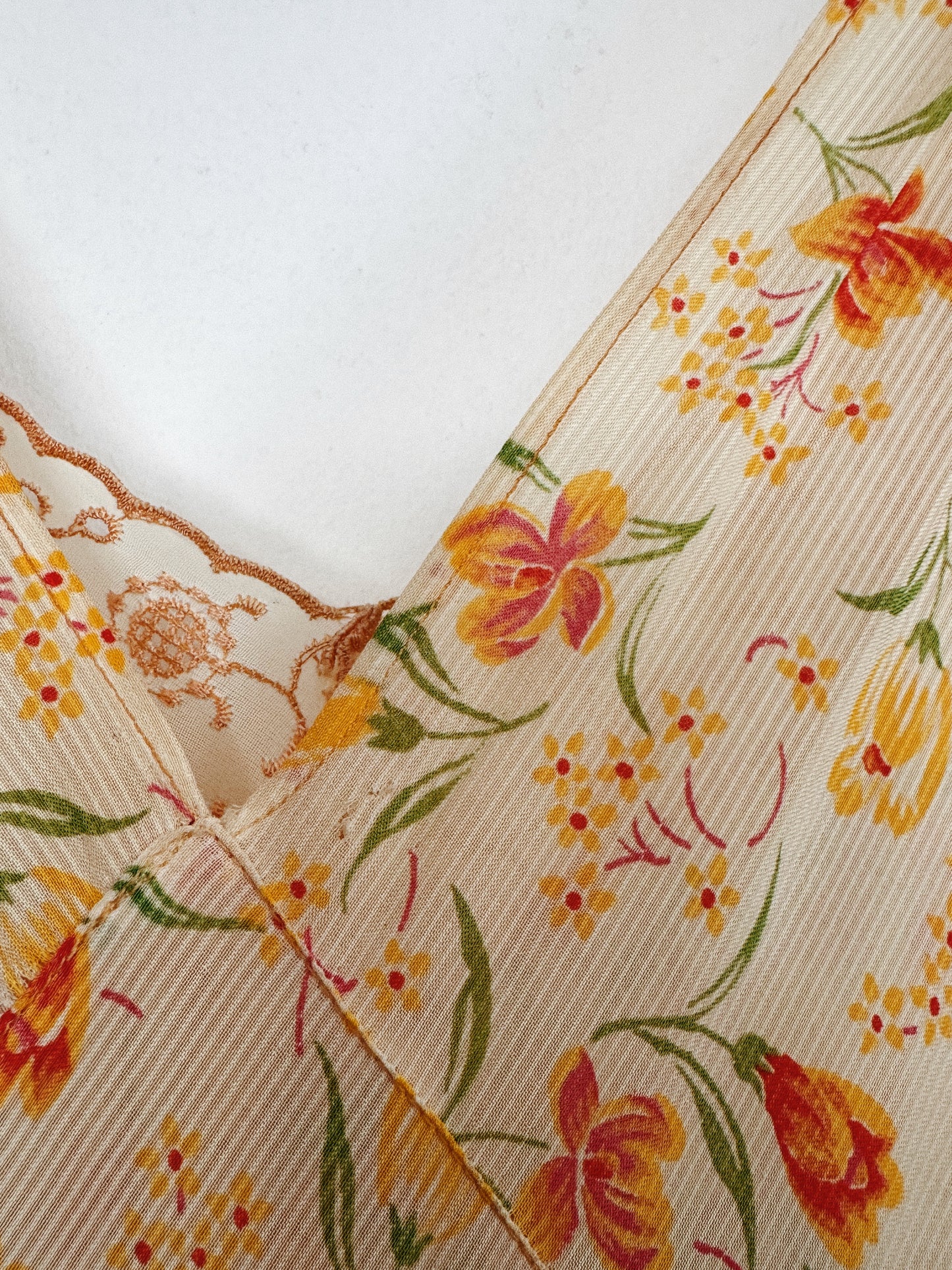 1930s/40s Tulip + Spring Bloom Bias Cut Slip Dress- S-S/M