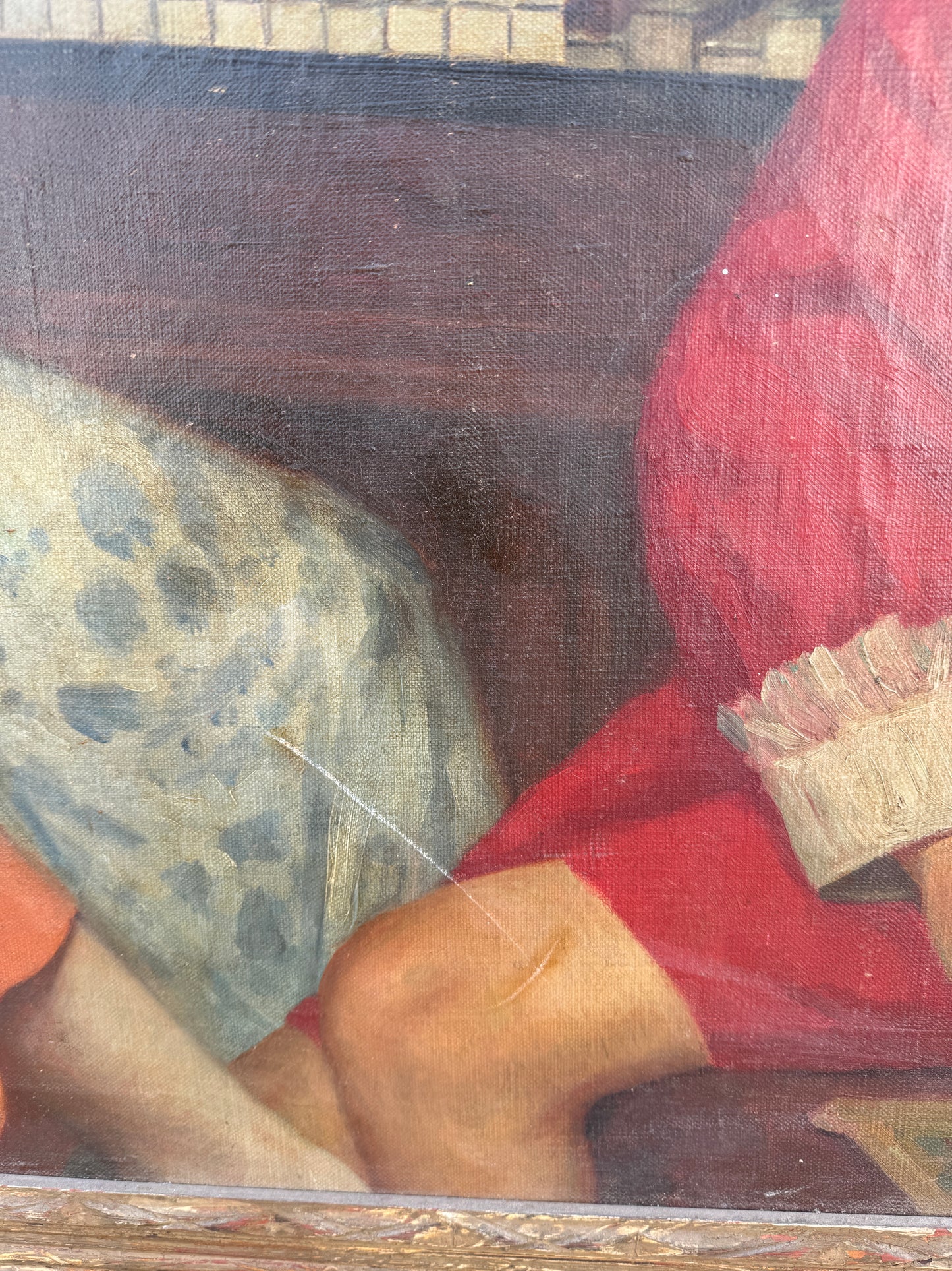 1920s Antique Overtly Large Portrait of a Family- 42 X 56”