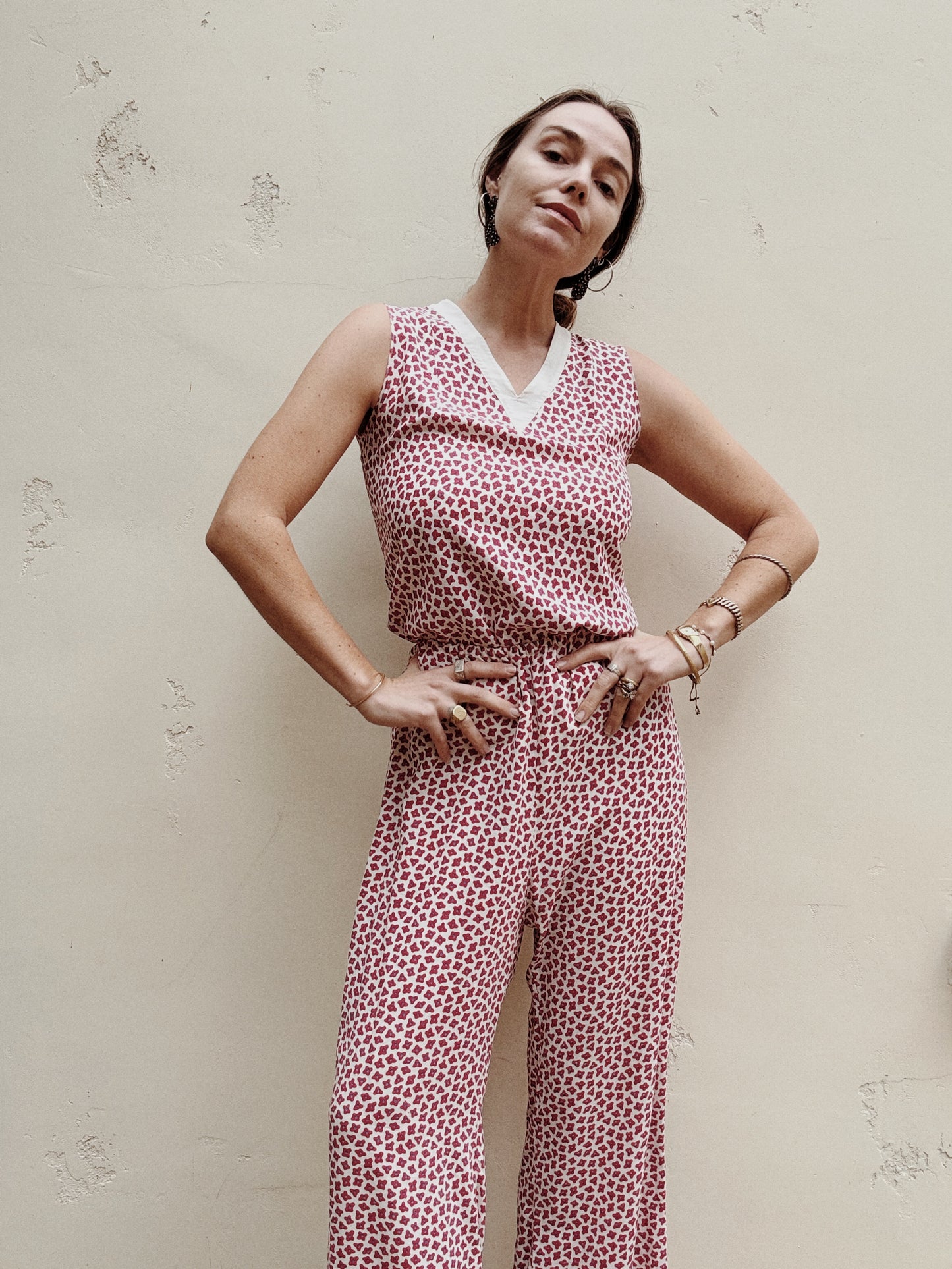 1920s French Ditsy Floral Beach Pajamas- S/M