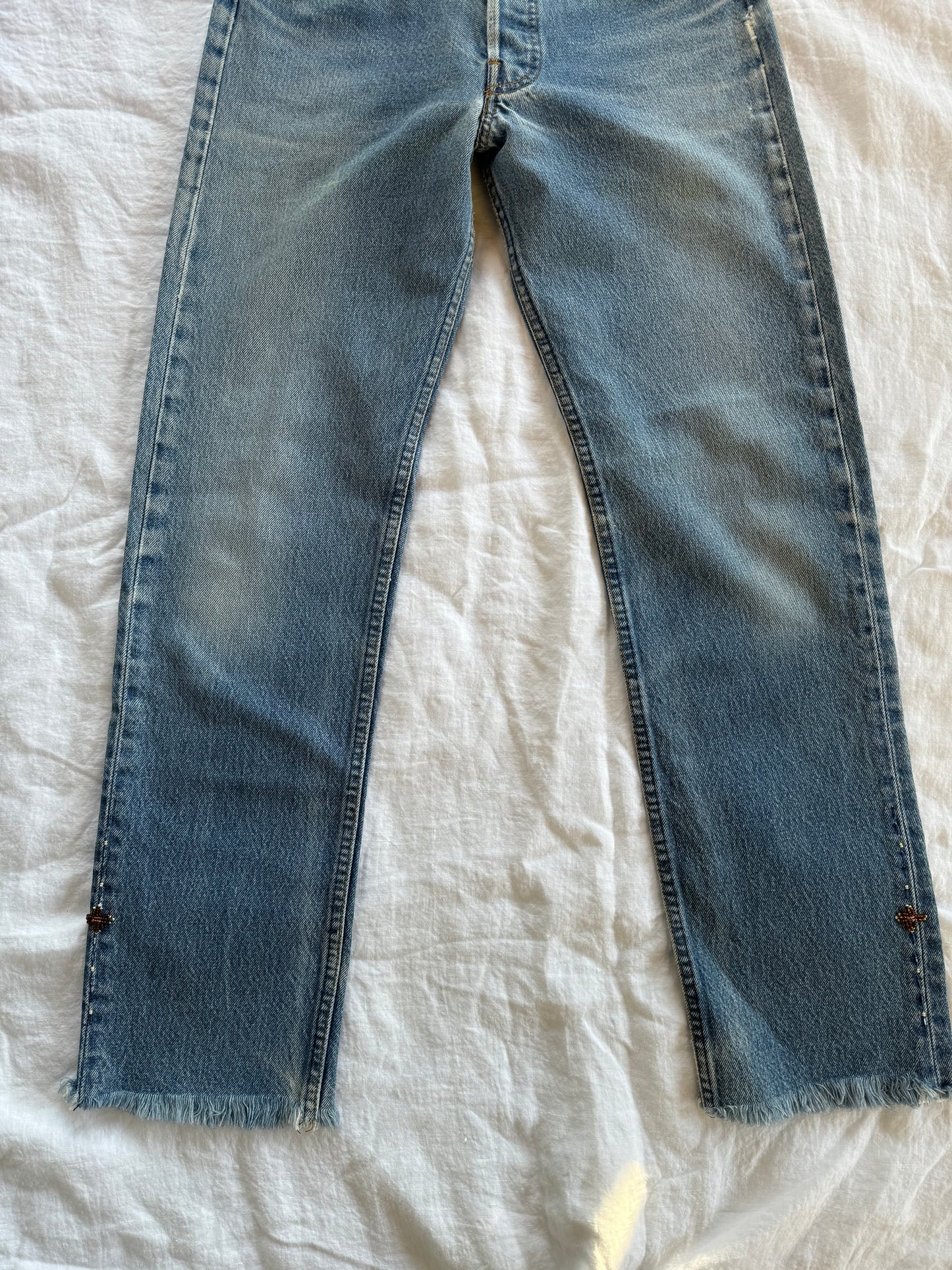 1974 Beaded Levi’s Medium Wash 501s- 28 x 29.5