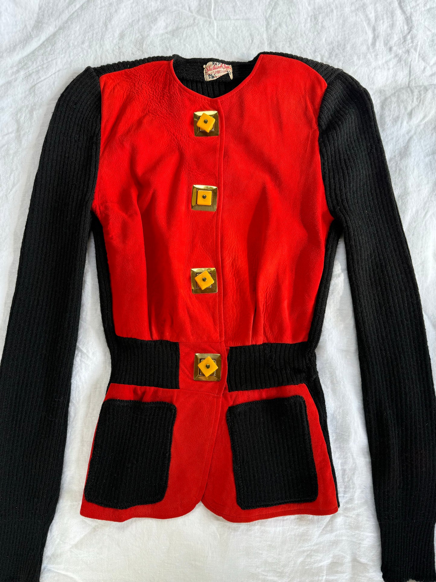 1940s Rare Sportigan Cardigan w/ Bakelite Toggle Buttons- S/M