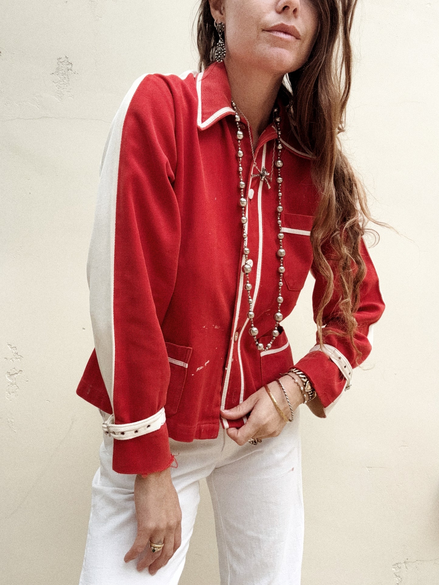 1940s Two Tone “Wolverettes” Chain Stitched Jacket- S/M