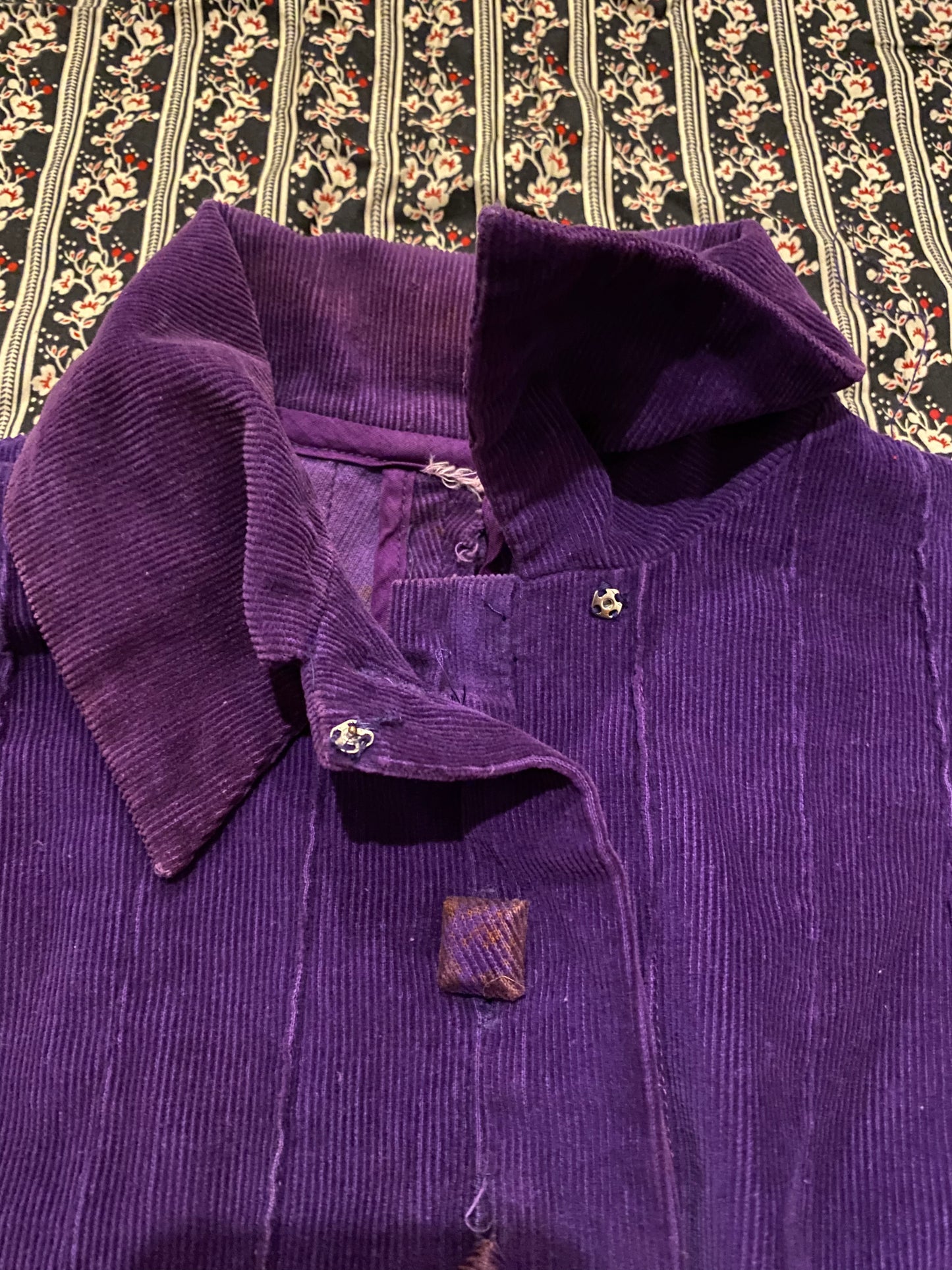 1930s/40s Purple Faded Corduroy Belted Jacket- M/L