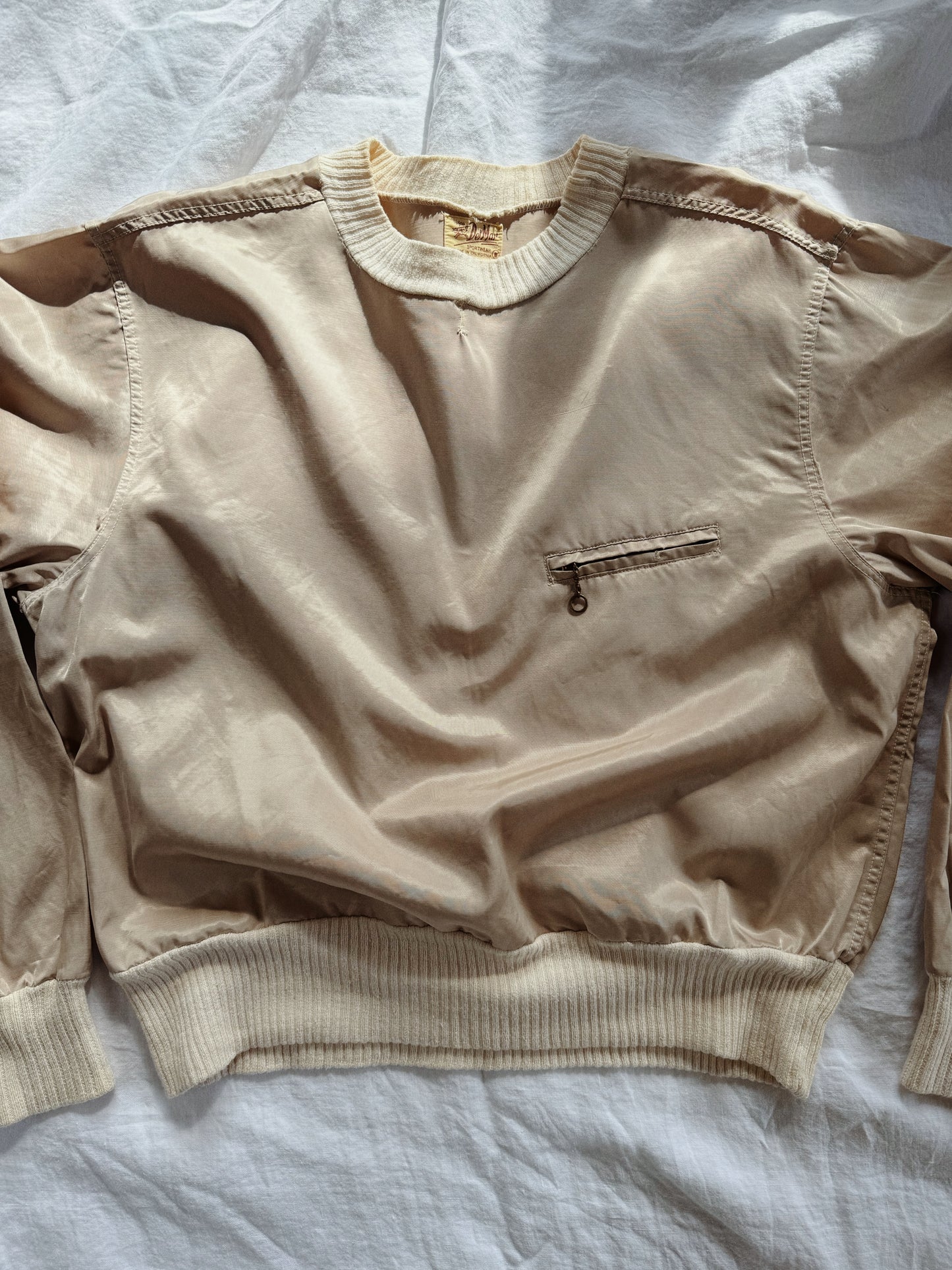 1950s Rare Day Glo Sportswear Sweatshirt w/ Chain Zipper- L