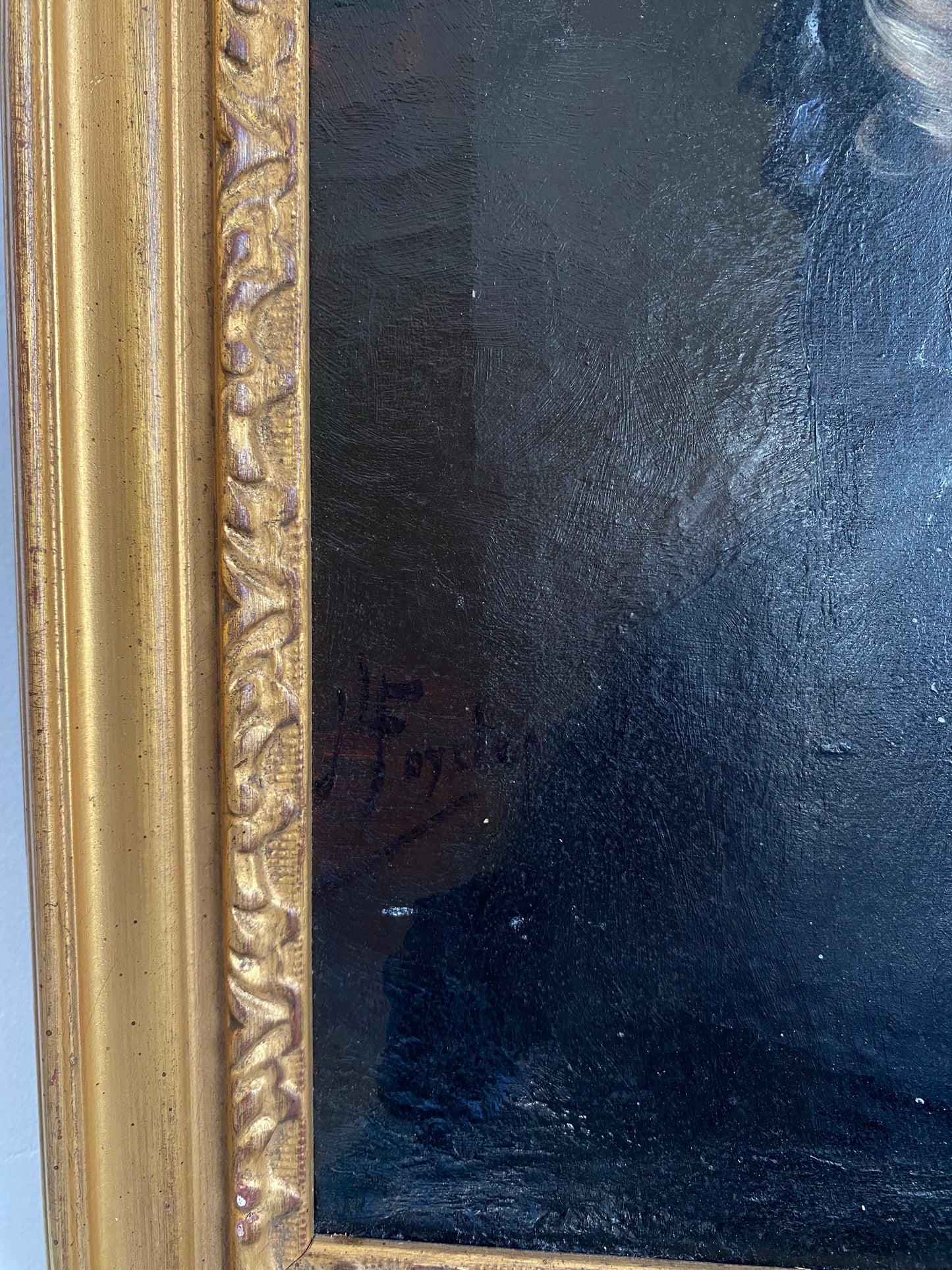 Antique 1800s European Portrait Of A Woman Oil Painting Framed- 17x19”