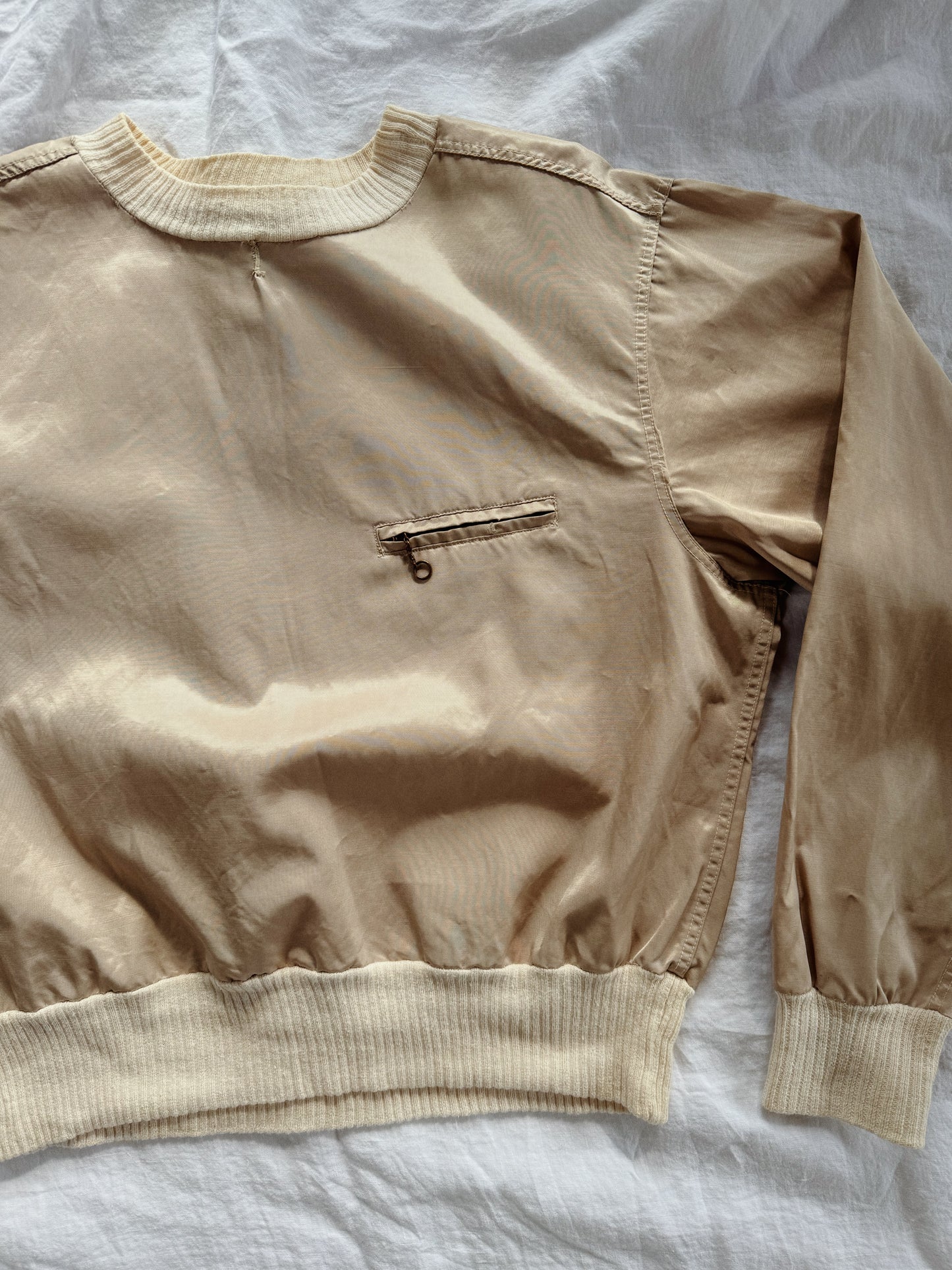 1950s Rare Day Glo Sportswear Sweatshirt w/ Chain Zipper- L