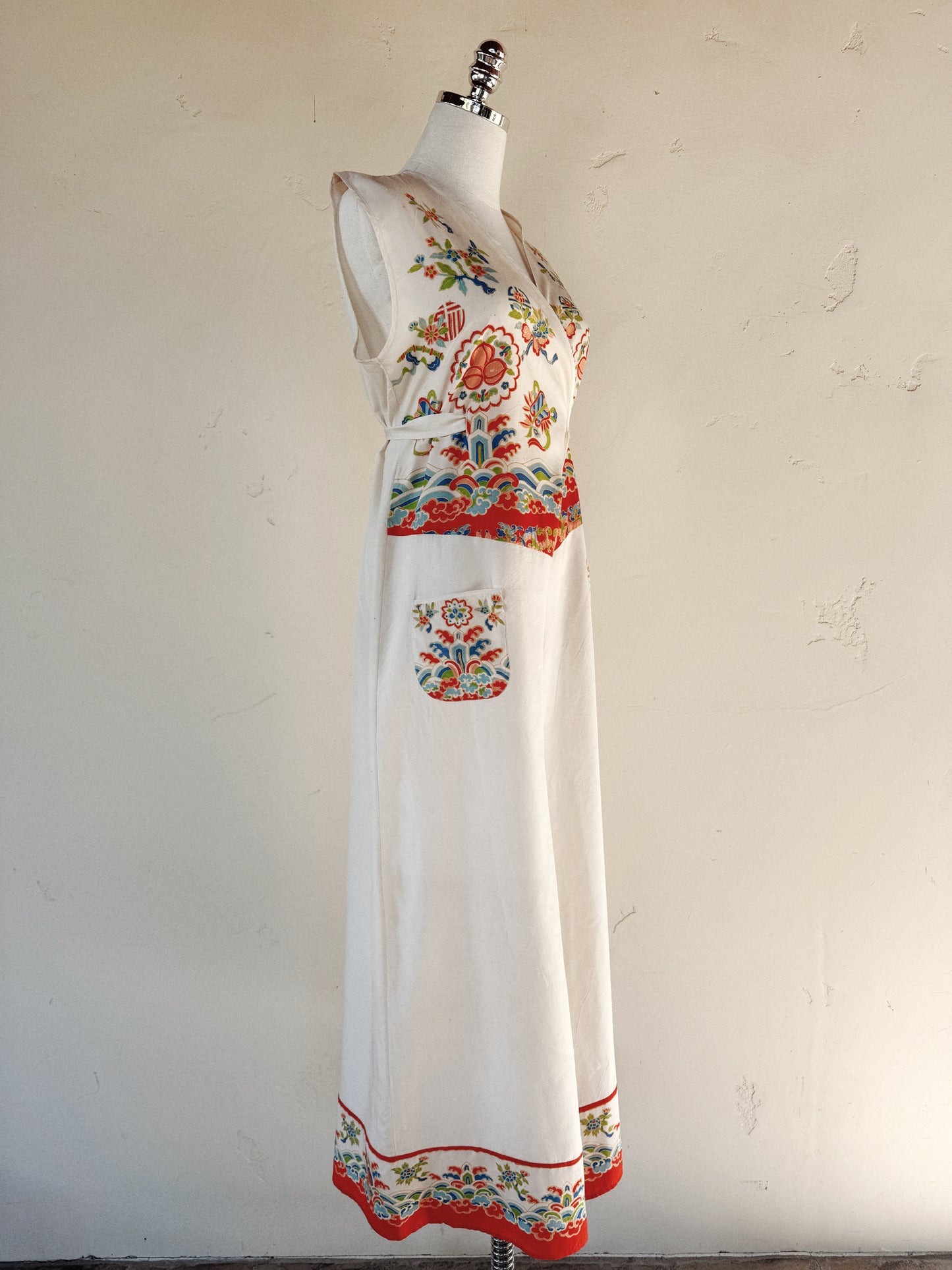 1930s Rare White Pongee Silk Beach Pajama Jumpsuit- M
