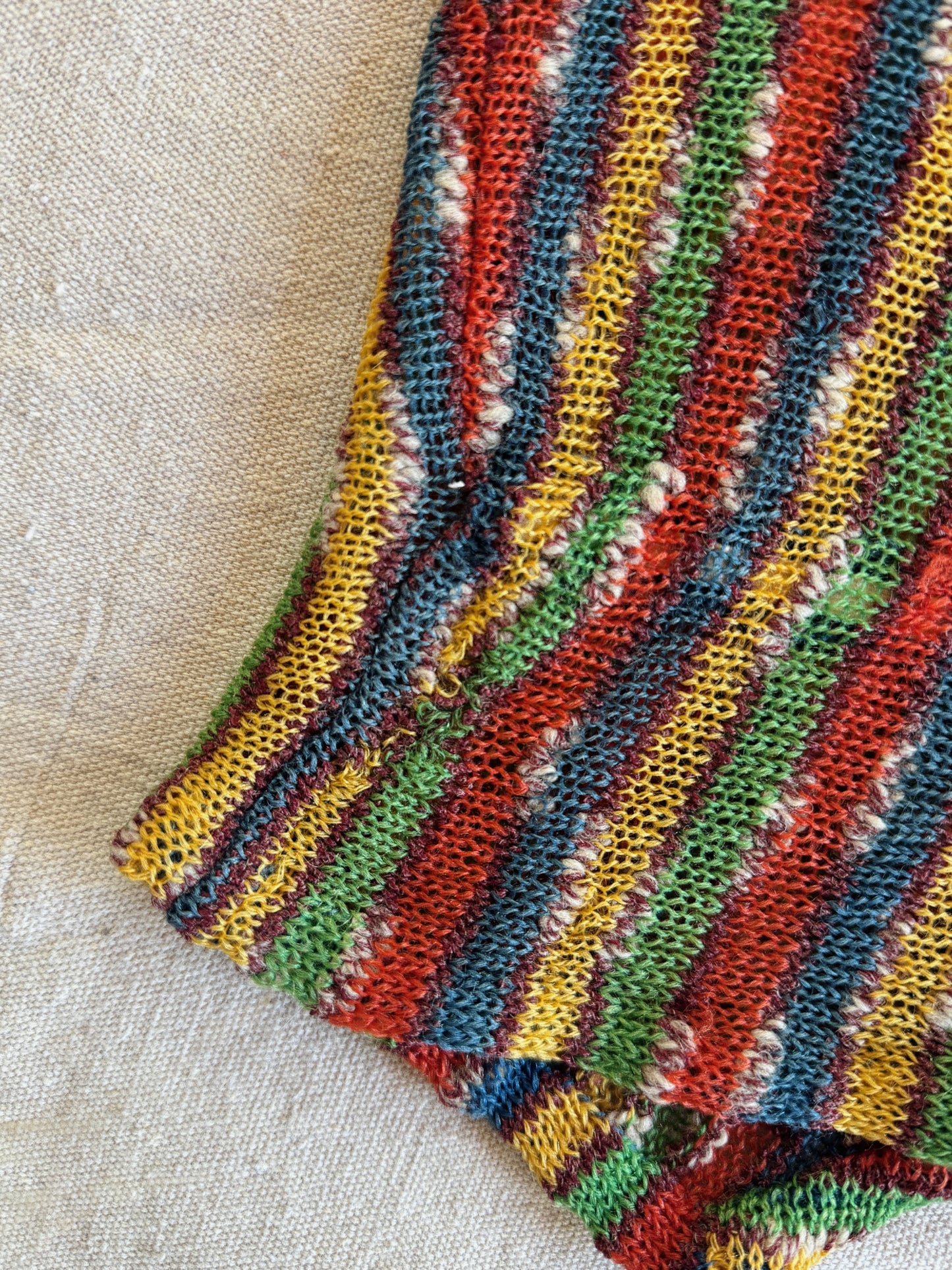 1930s Rare Clown Striped Crochet French Waistcoat Top- S- S/M