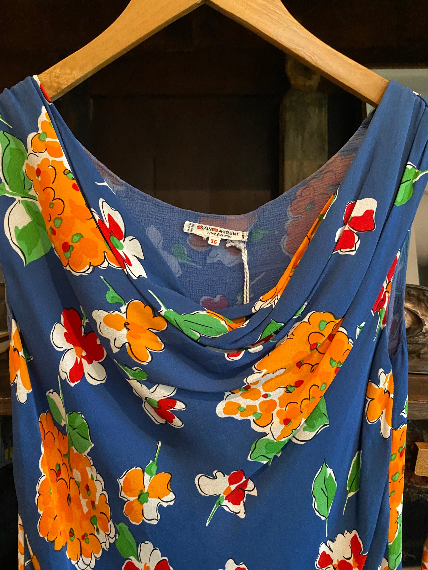 1980s Saint Laurent Rive Gauche Floral Sarong Set- S