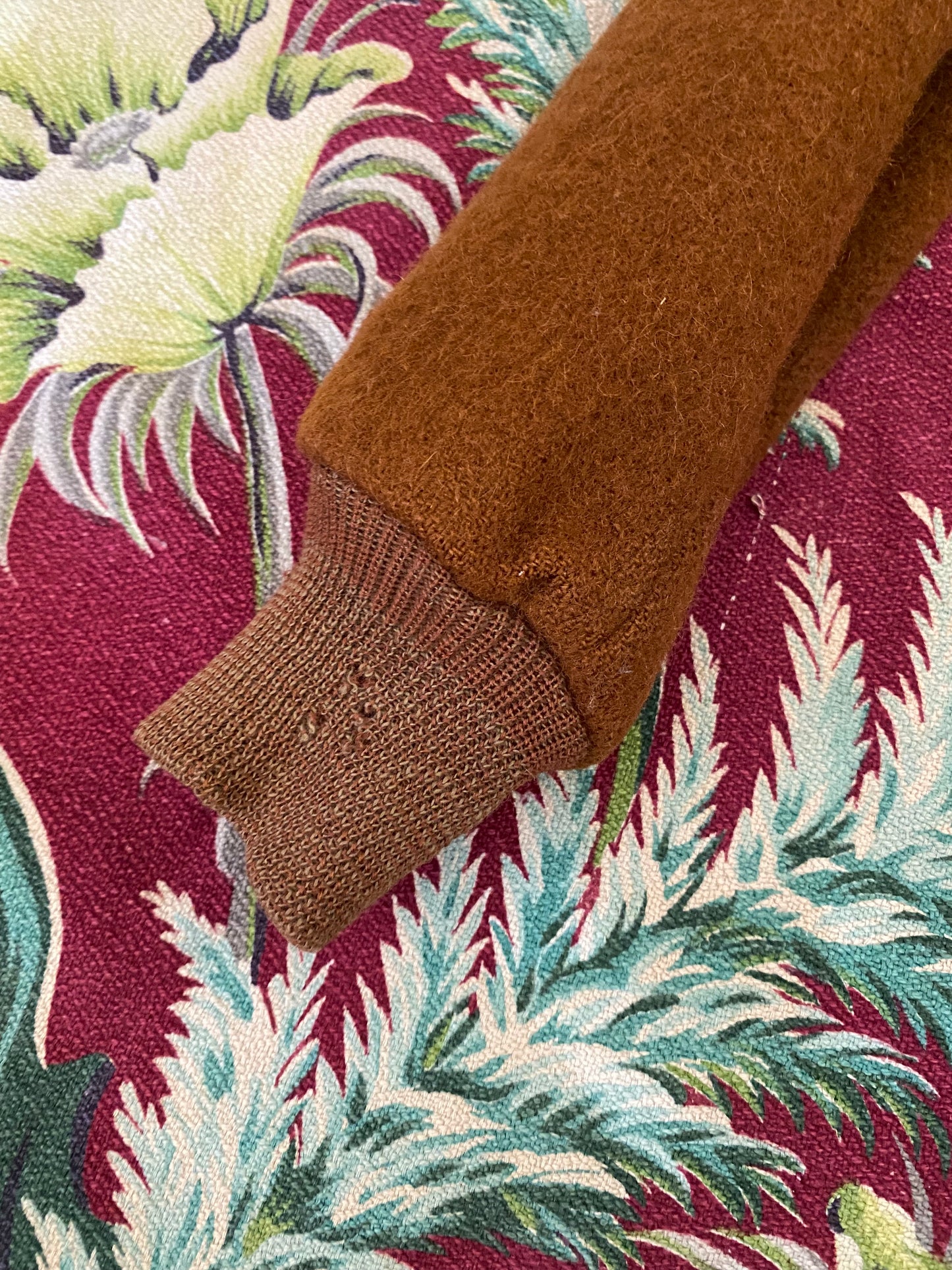 1930s Rare Brown Embroidered Cropped Ski Winter Jacket- S/M