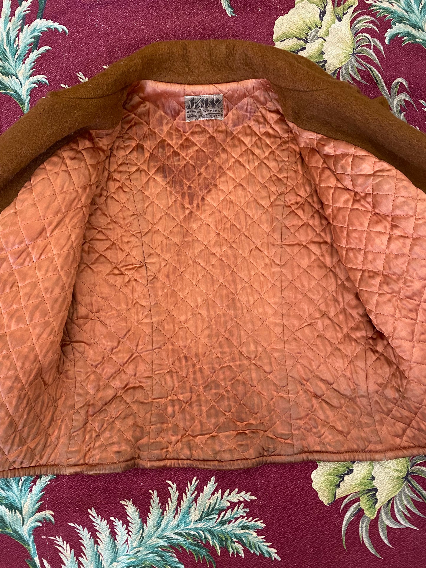 1930s Rare Brown Embroidered Cropped Ski Winter Jacket- S/M