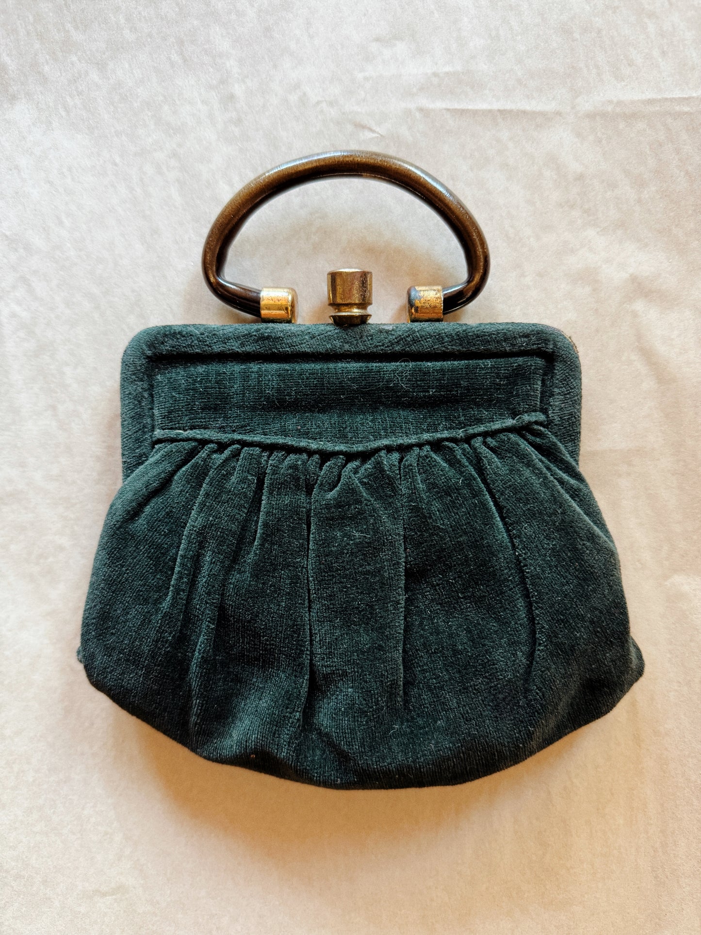 Victorian Petite Emerald Velvet Handbag