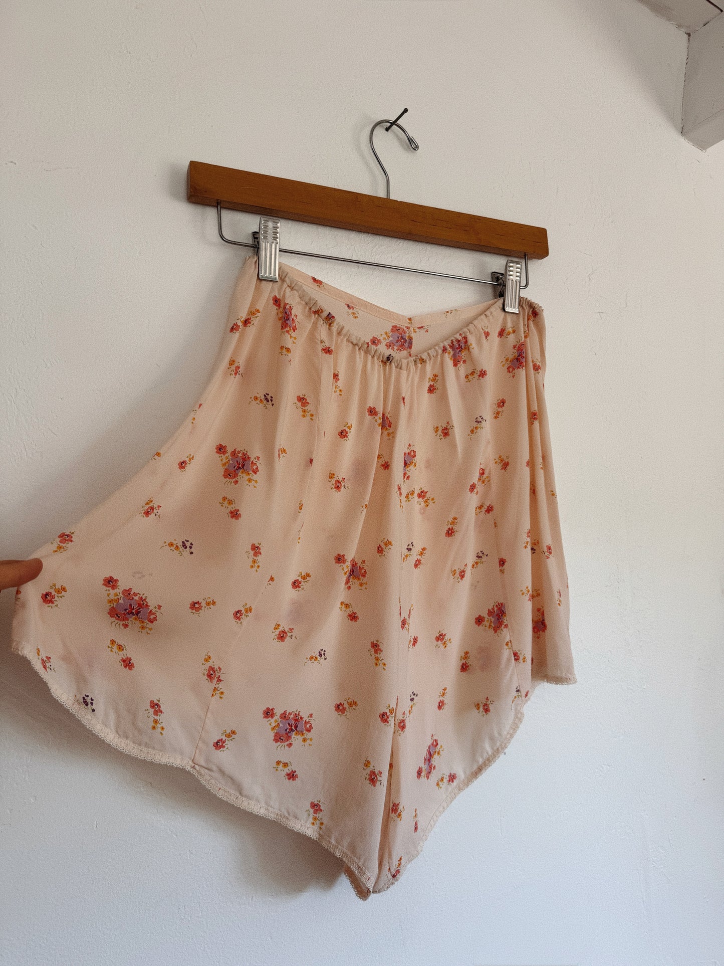 1940s Pink Floral Rayon Jersey Set- S/M-M