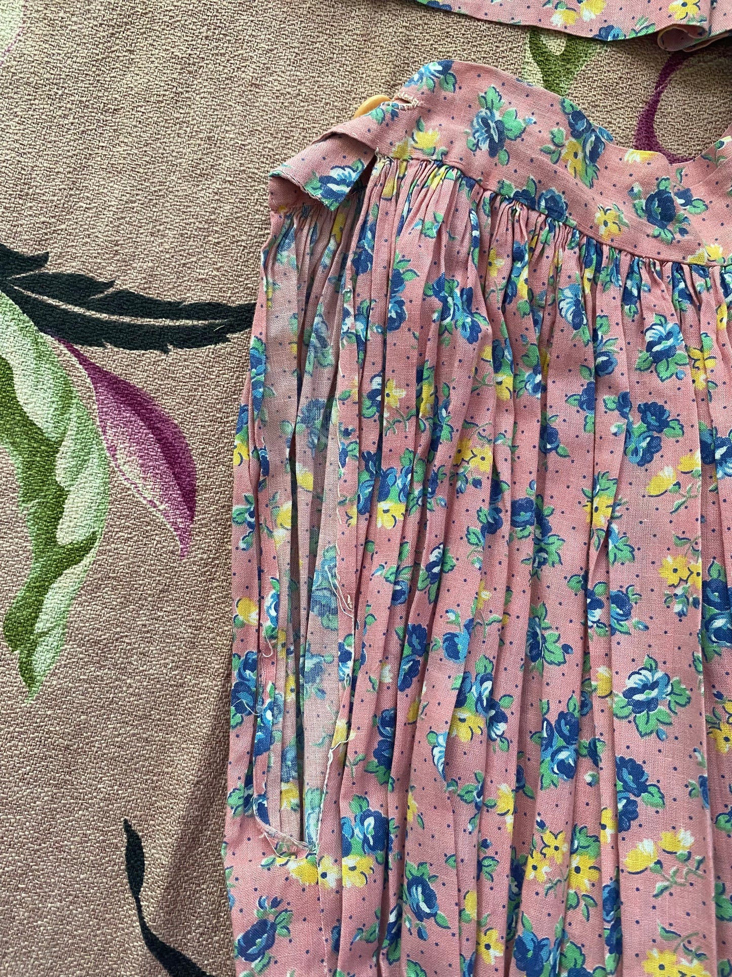 1930s Cotton Floral Feedsack Set- S/M