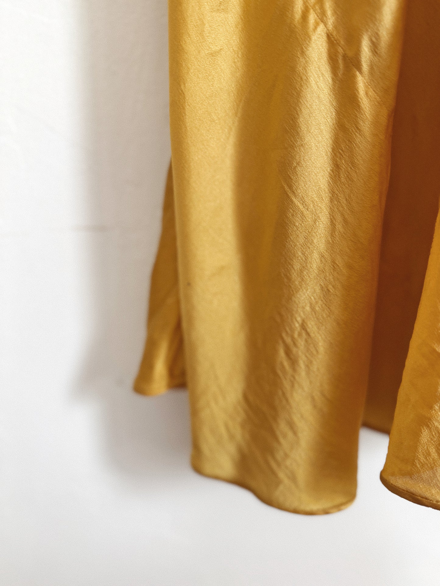 1930s Golden Saffron Silk Clover Embroidered Slip Dress- S-S/M