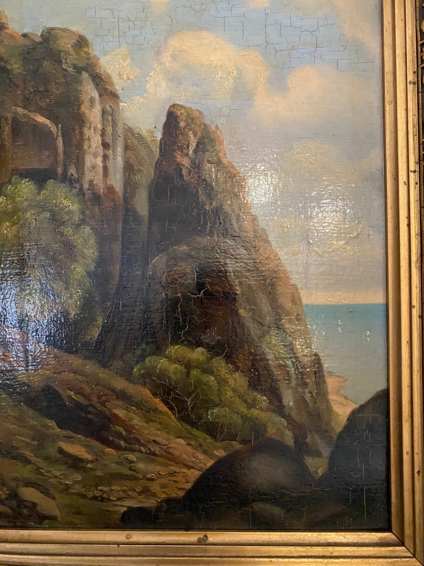 19th Century Antique Danish Seascape Oil Painting- 10x13”