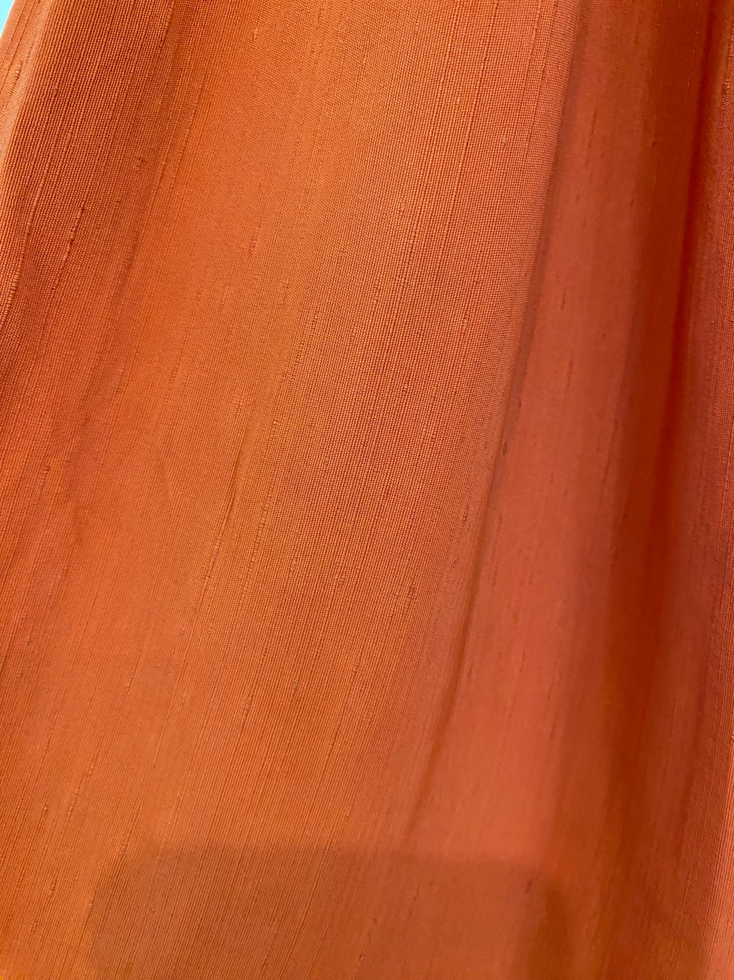 1940s Linen Smocked Orange Folk Skirt- 34” Waist