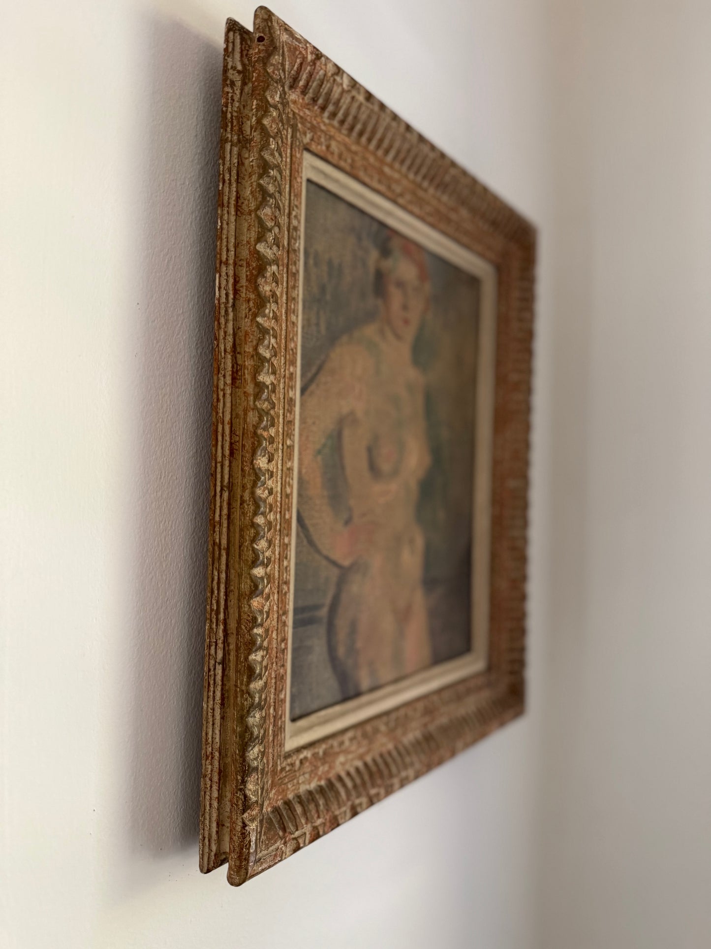 1920s/30s Expressionist Pale Blue Nude- 17 x 14”