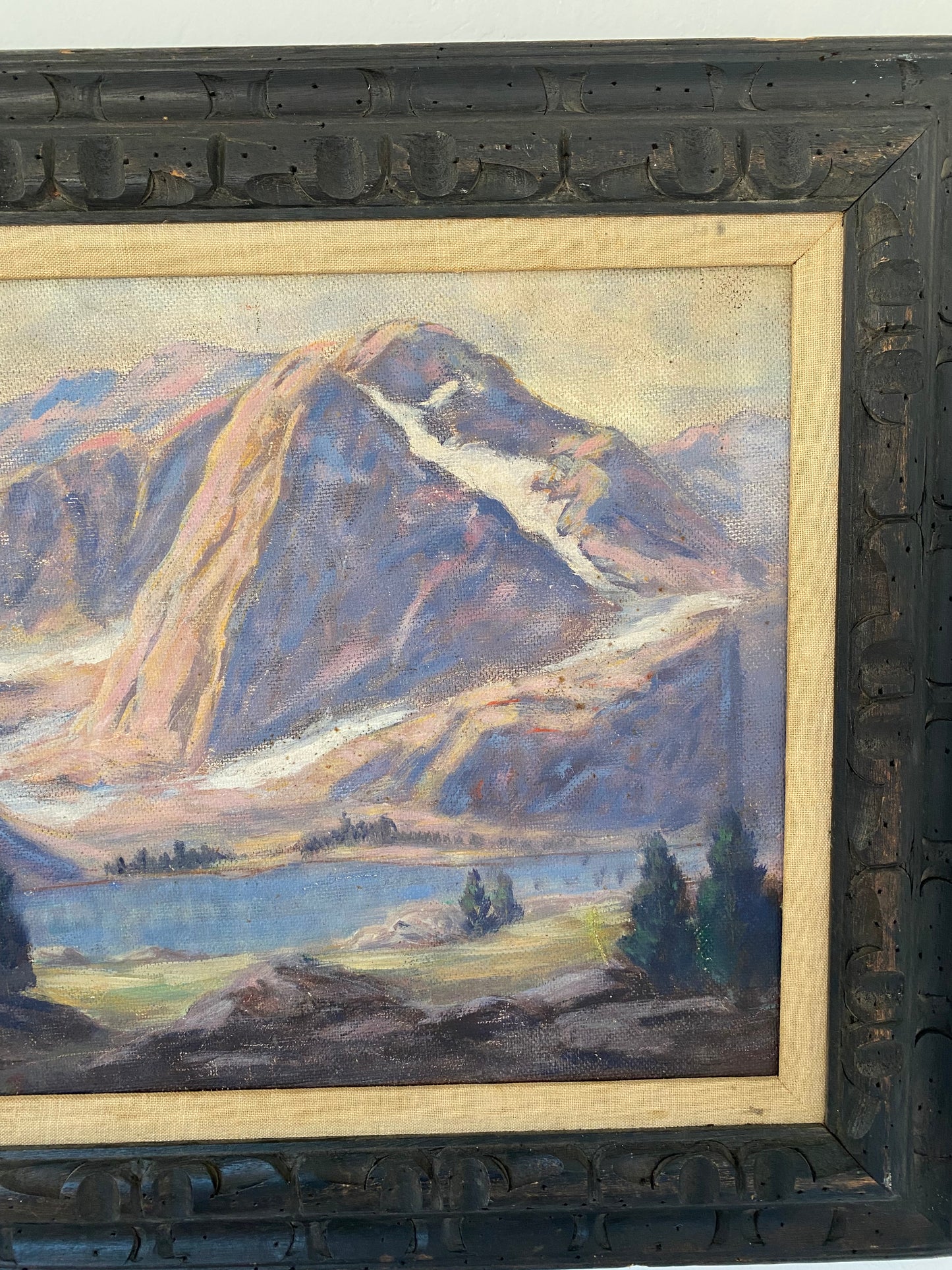 1940s Purple Mountain Range American Landscape Painting- 23x27”
