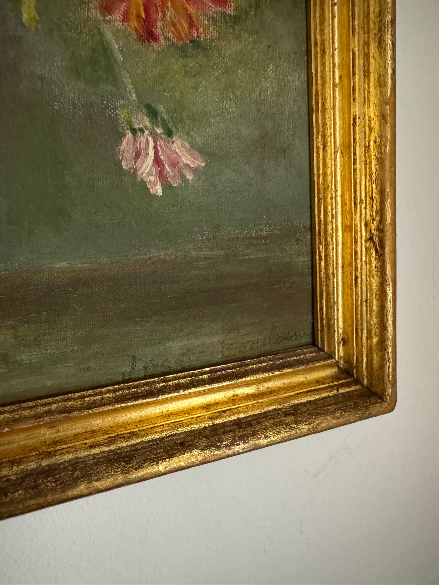 1940s Floral Still Life in Gilt Frame- 14 x 18”