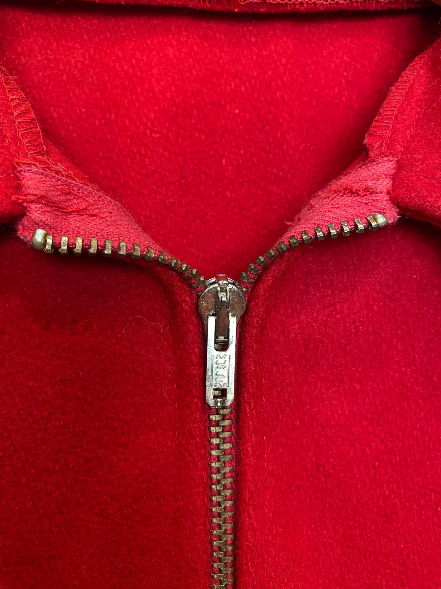 1940s Cherry Red Wool Outerwear Jacket- S/M