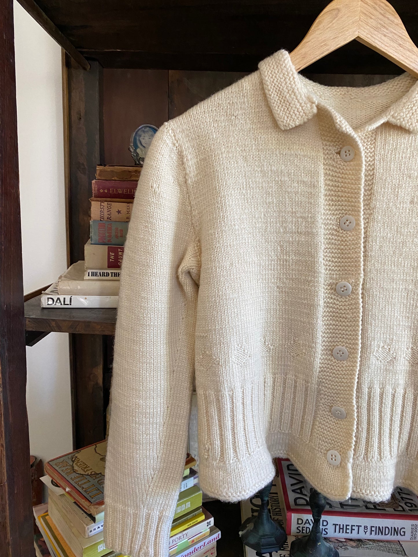 1930s/40s Creme Cropped Knit Cardigan- M