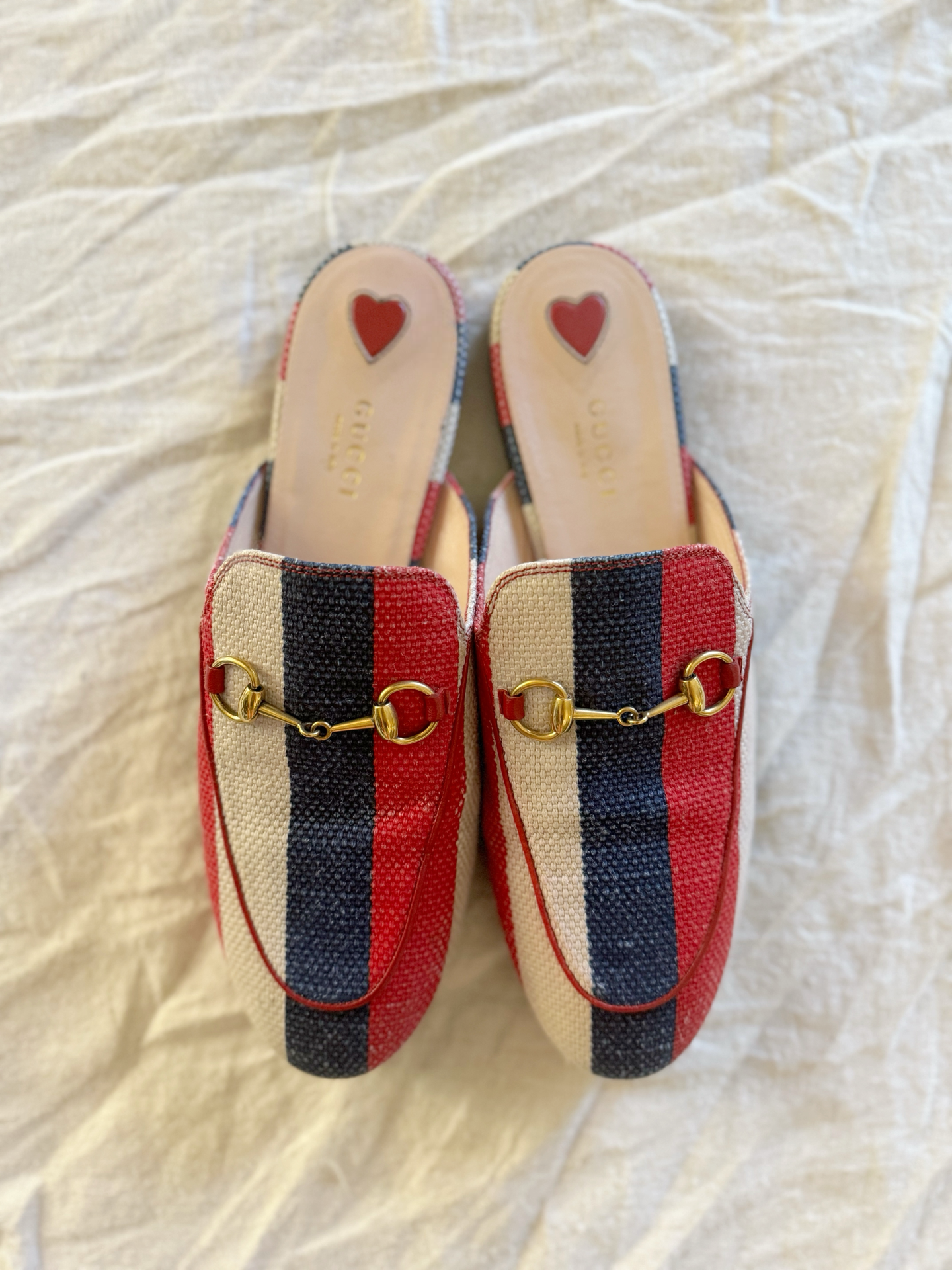 Gucci Woven Colorblock Slides w/ Horsebit- 8