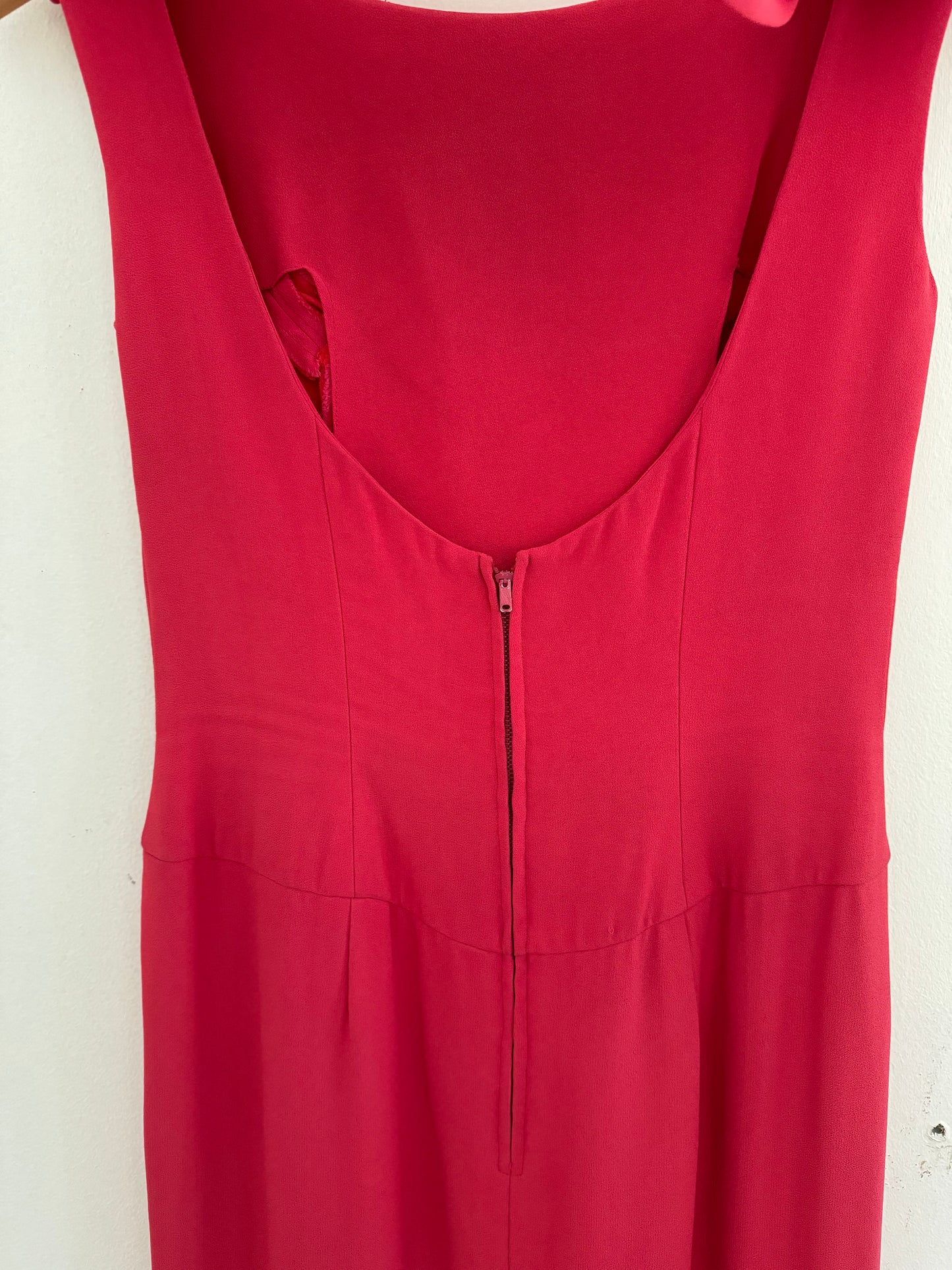 1960s Fuchsia Pink Cowl Back Evening Gown by Designer Claire Dratch- 34/35” Bust