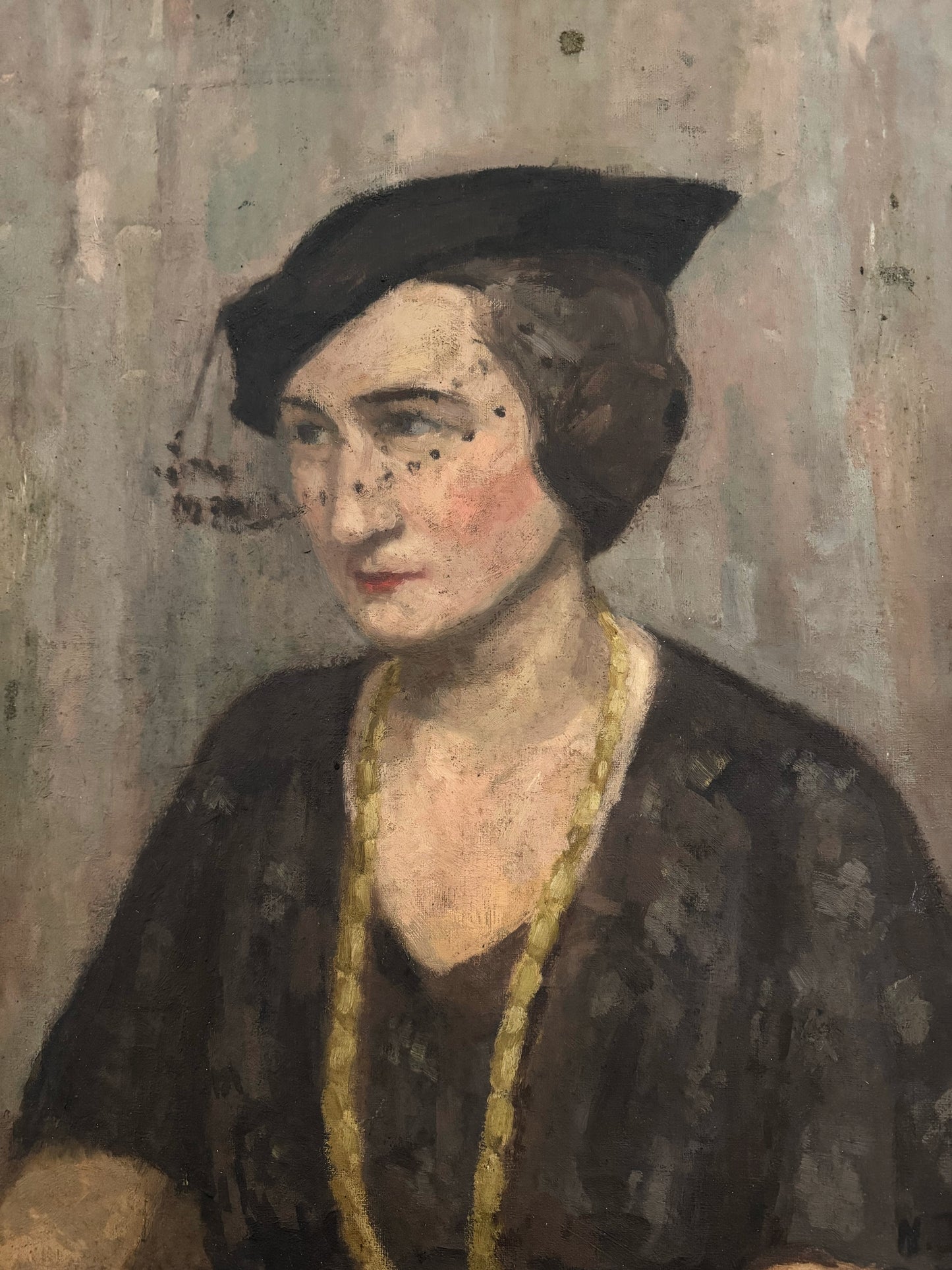 1930s Portrait of a Woman. Oil on Canvas. Signed- 25 x 20”