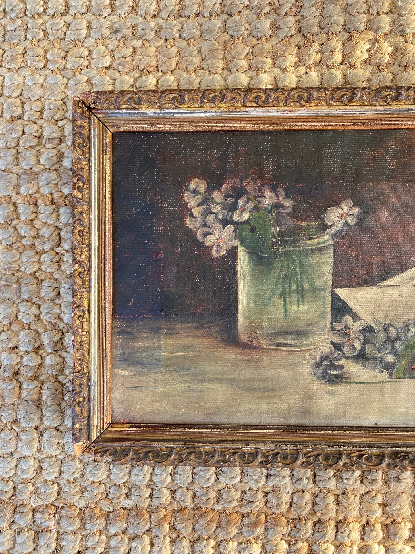 Antique Framed Floral Still Life. Oil on Canvas- 10x16”