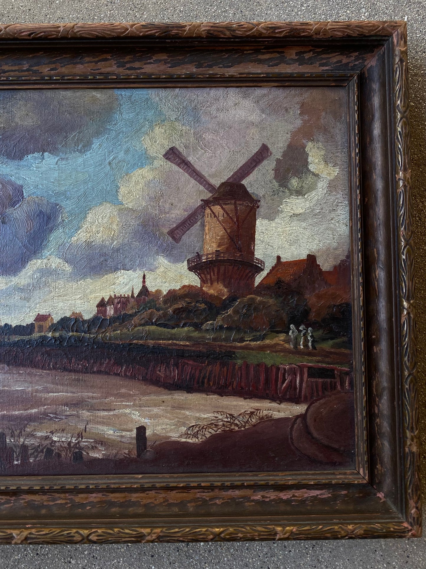 Antique Danish Impressionist Oil Painting in Wood Frame- 15 x 21”