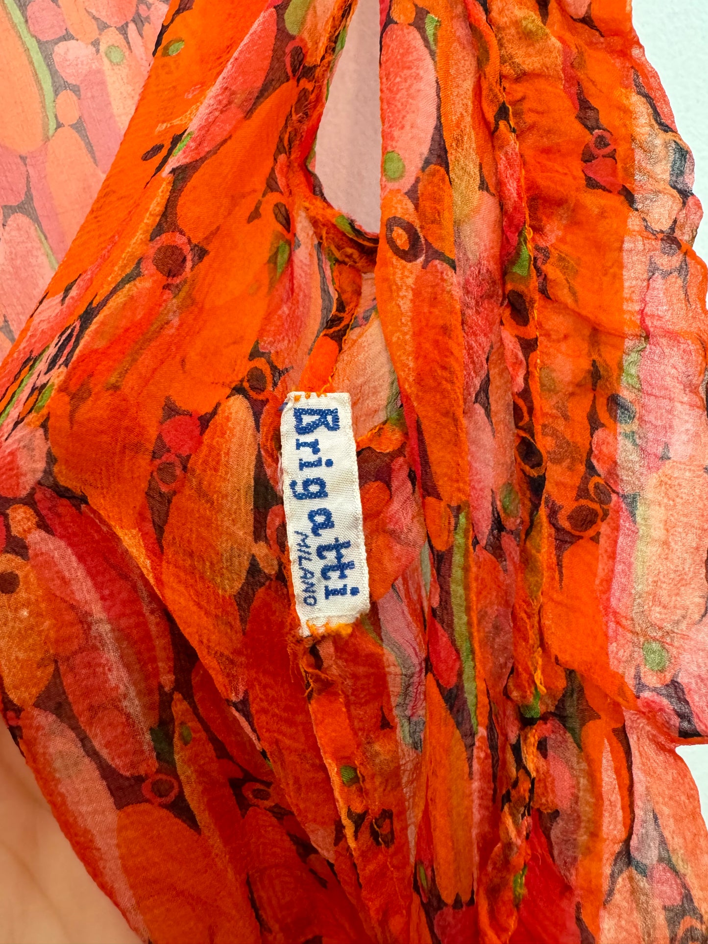 Antique 1920s Avant Garde Italian Silk Chiffon Wrap Top- S-M