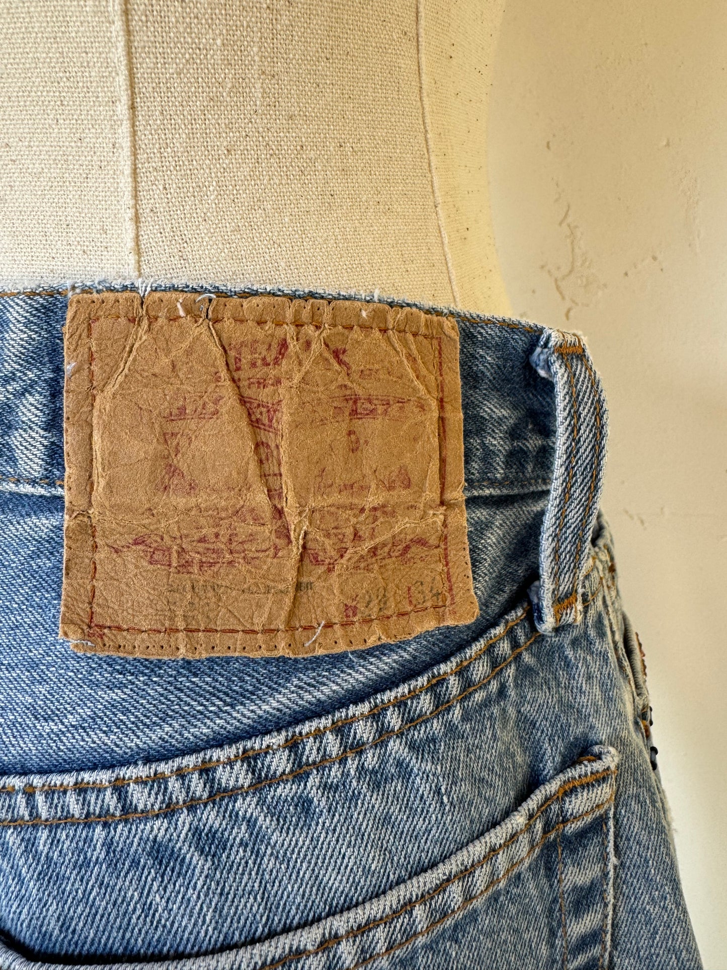 1974 Beaded Levi’s Medium Wash 501s- 28 x 29.5