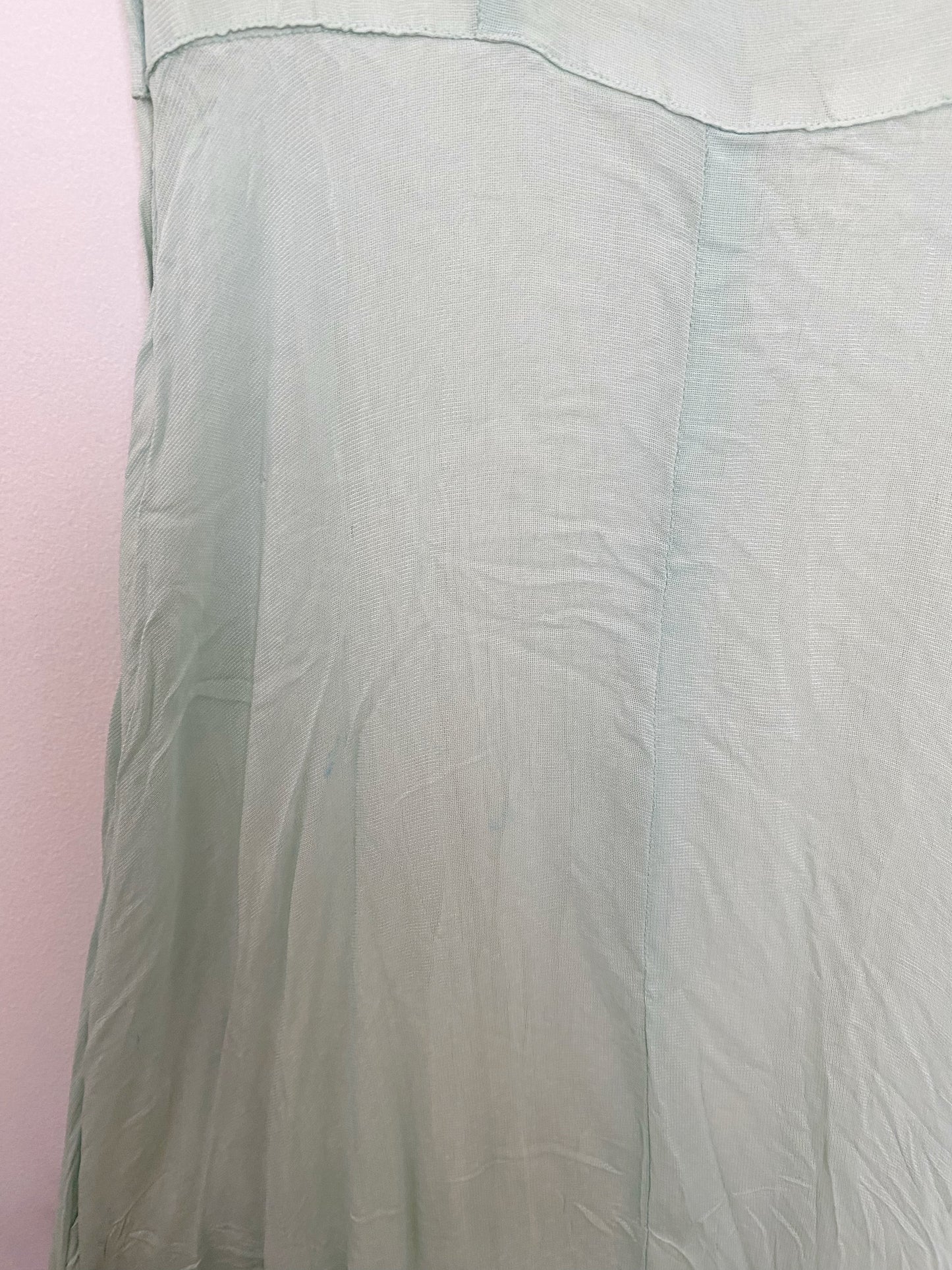 1940s Minty Chiffon Ruffled Gown- 5/6