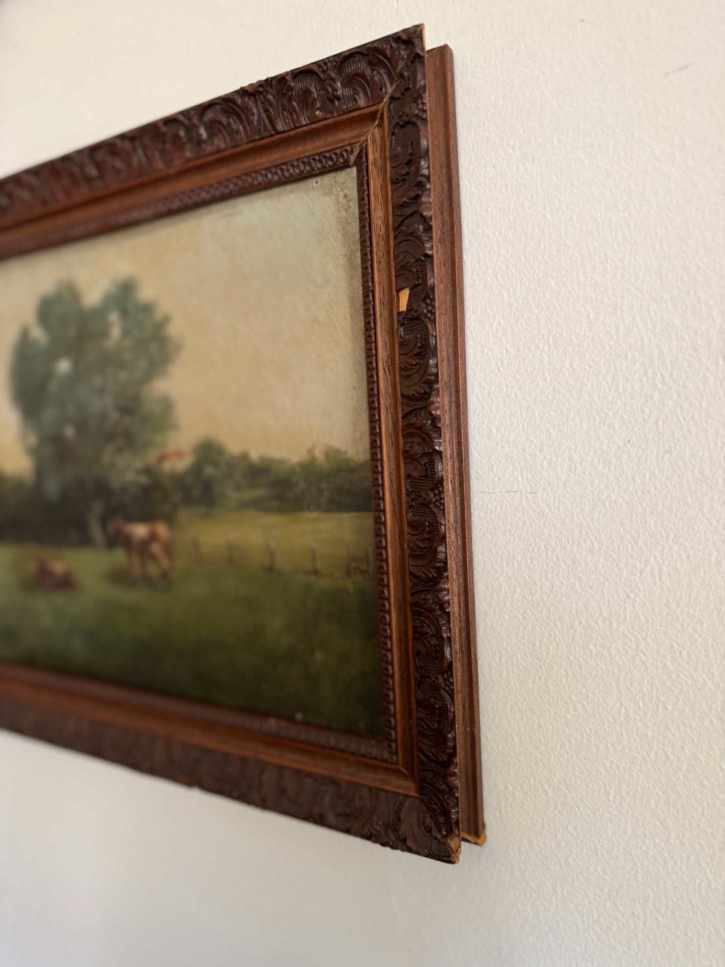 Early 1900s Antique Pastoral Oil Painting- 11 x 14”