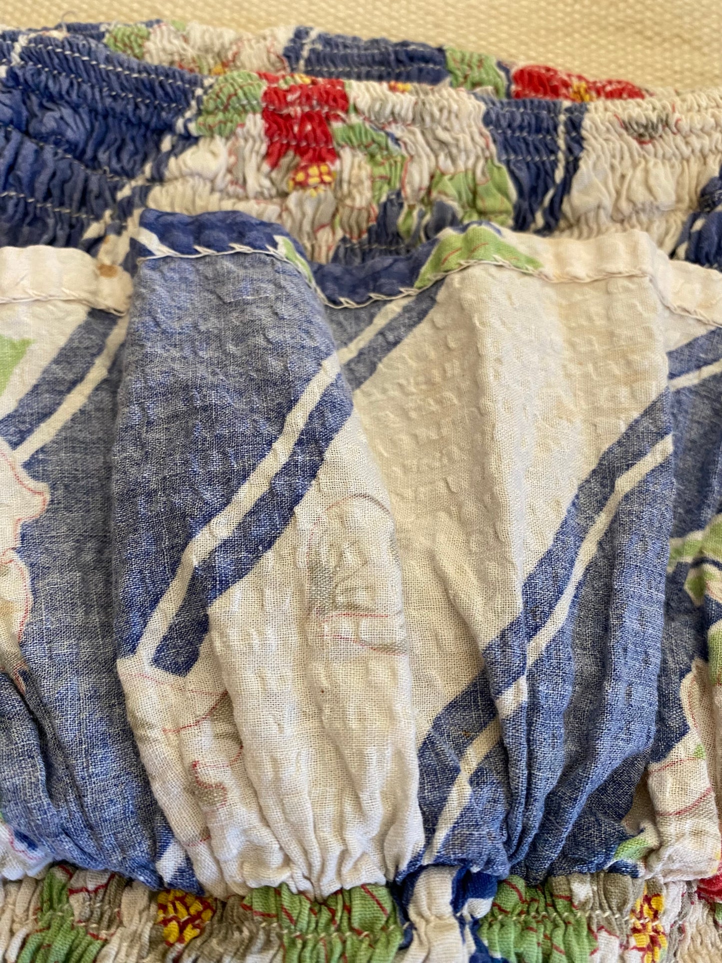 1940s Catalina Seersucker Playsuit Bottoms- S/M